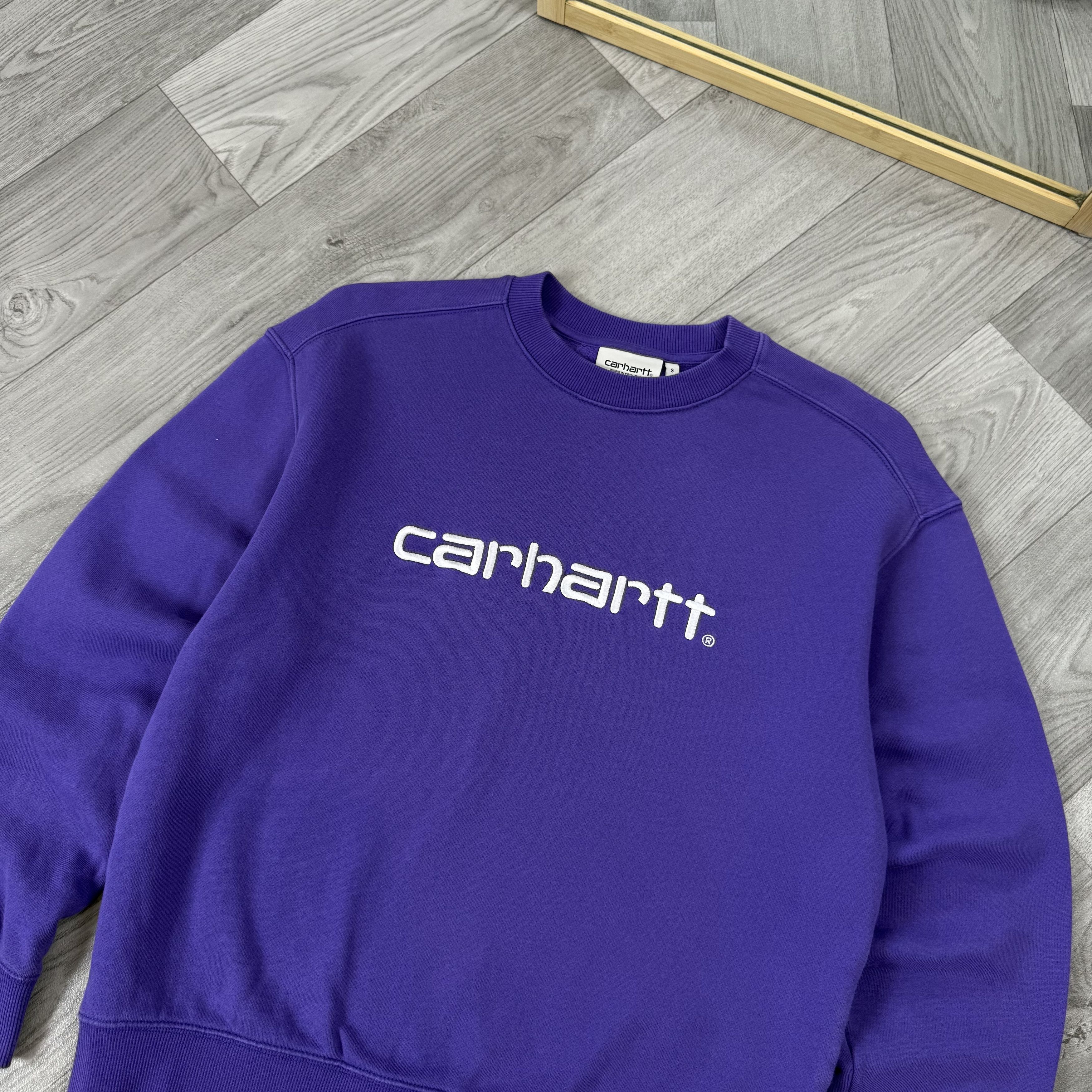 Carhartt Wip Carhartt WIP Embroidered Women's Purple Crewneck Sweatshirt Size S / US 4 / IT 40 - 4 Thumbnail