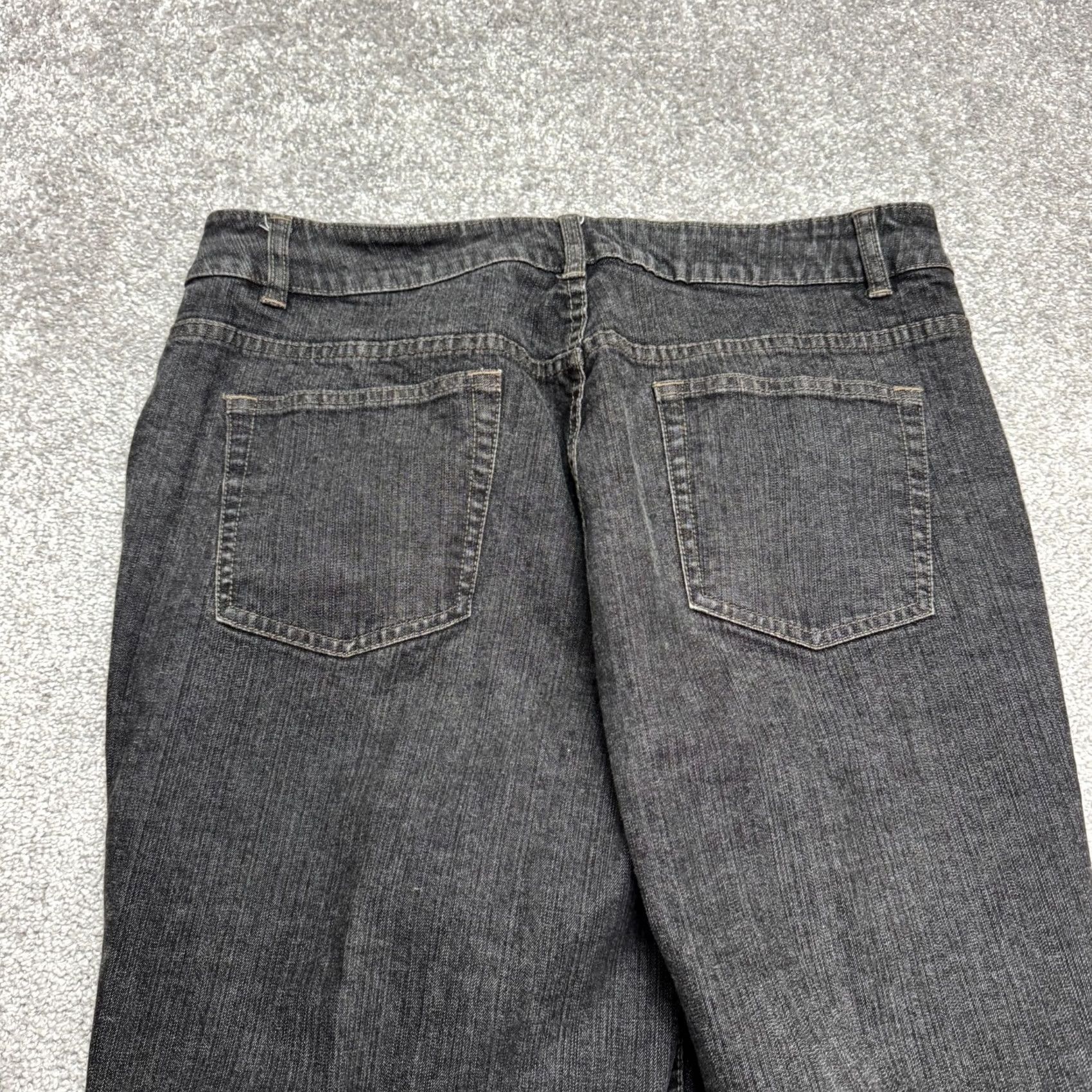 Coldwater Creek Coldwater Creek Black Denim Jeans Womens 16 High Rise Straight Leg 5-Pocket 31.5 in Inseam Cotton 35 in Waist Regular Fit Size 38" / US 16 / IT 52 - 5 Thumbnail