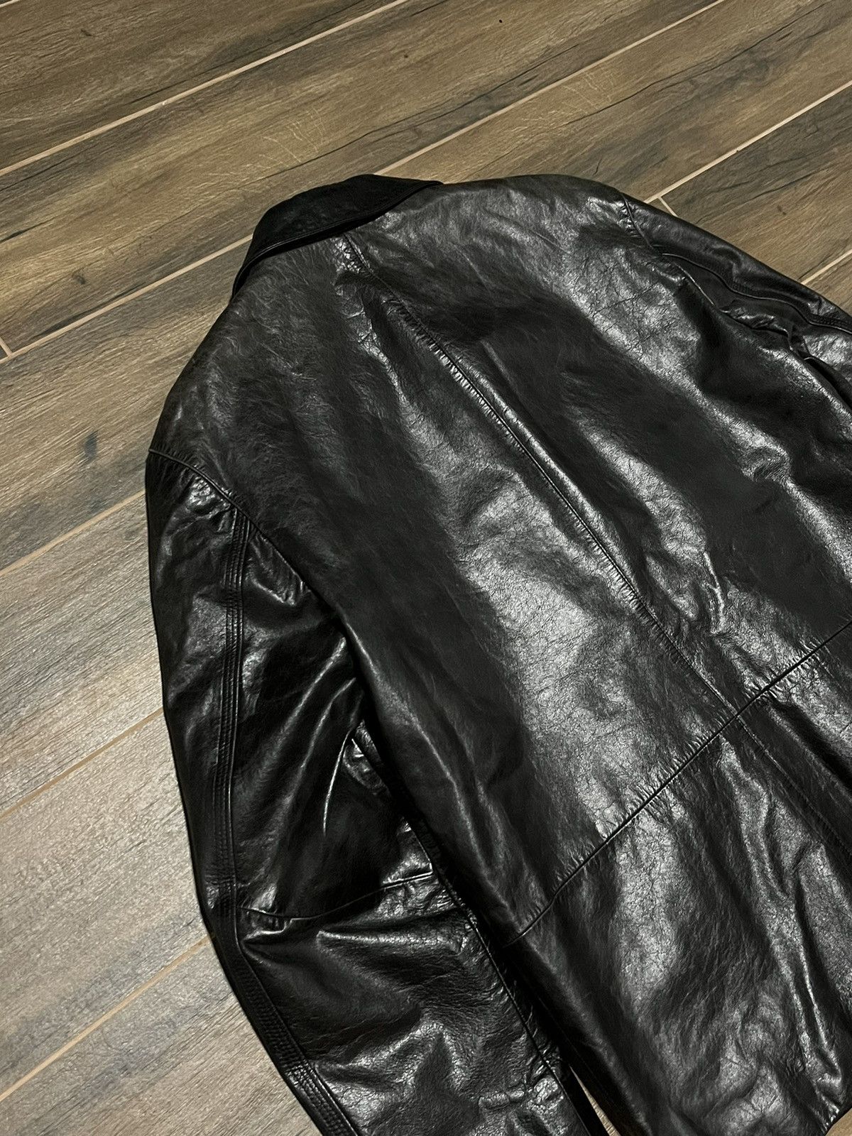 Hugo Boss × Vintage Vintage 90s Hugo Boss Calfskin Leather Coat Size US L / EU 52-54 / 3 - 10 Thumbnail