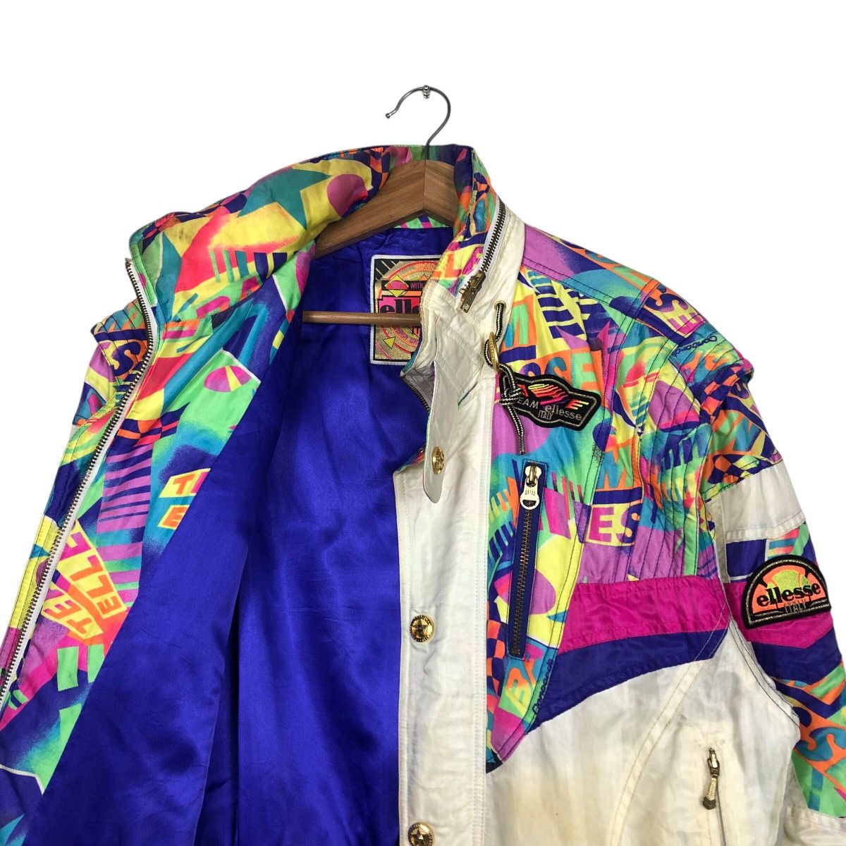 Japanese Brand 📌Vintage Cropped Ski Bomber Jacket Ellesse Multi Colour Size US M / EU 48-50 / 2 - 13 Thumbnail