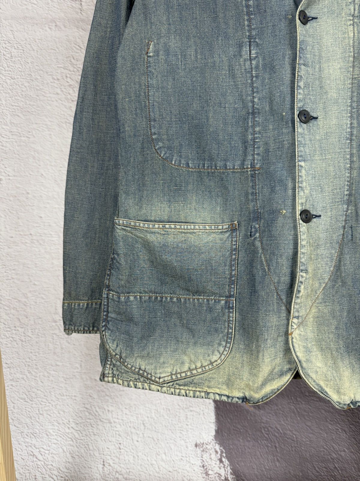 Paul Smith Red Ear by Paul Smith blue faded denim work jacket blazer Size US L / EU 52-54 / 3 - 4 Thumbnail