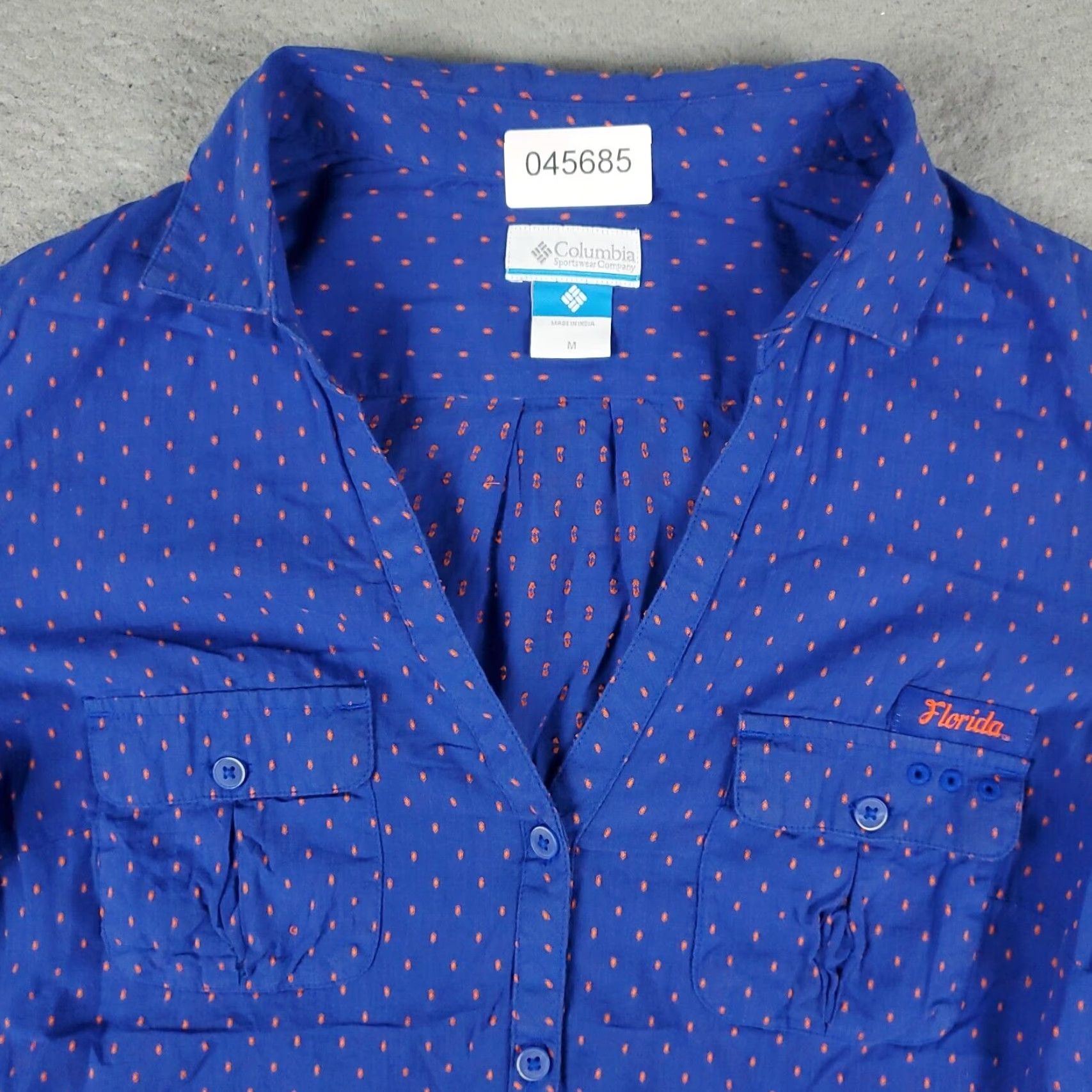 Vintage Columbia Button-Up Shirt Womens Medium Blue Casual Long Sleeve Size M / US 6-8 / IT 42-44 - 2 Thumbnail