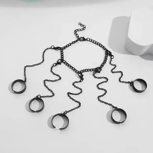 Japanese Brand × Vintage Hip Hop Geometric Chain Open Rings Size ONE SIZE - 2 Thumbnail