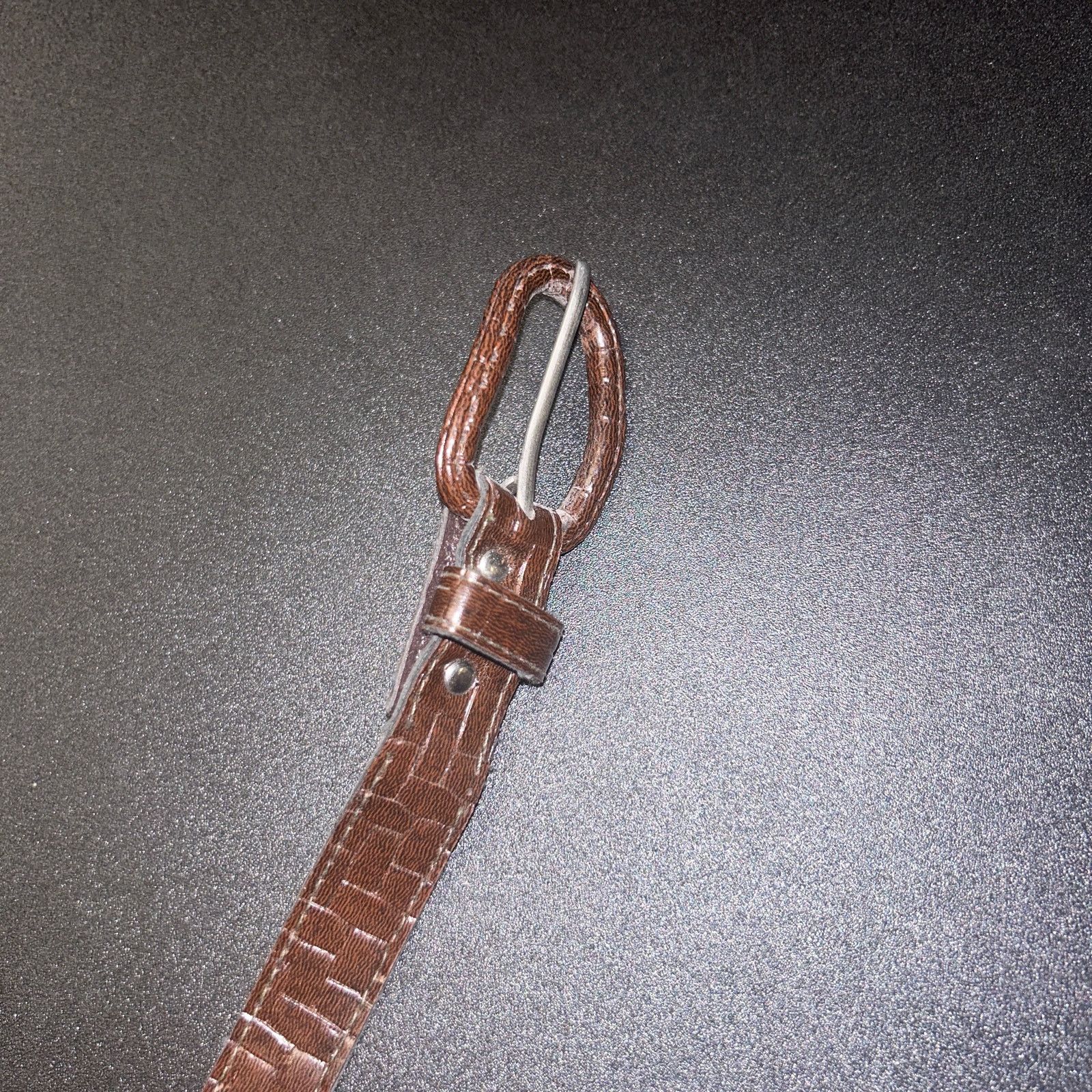 Other Brown Textured Faux Leather Adjustable Belt Women's Size 12 Size ONE SIZE - 5 Thumbnail