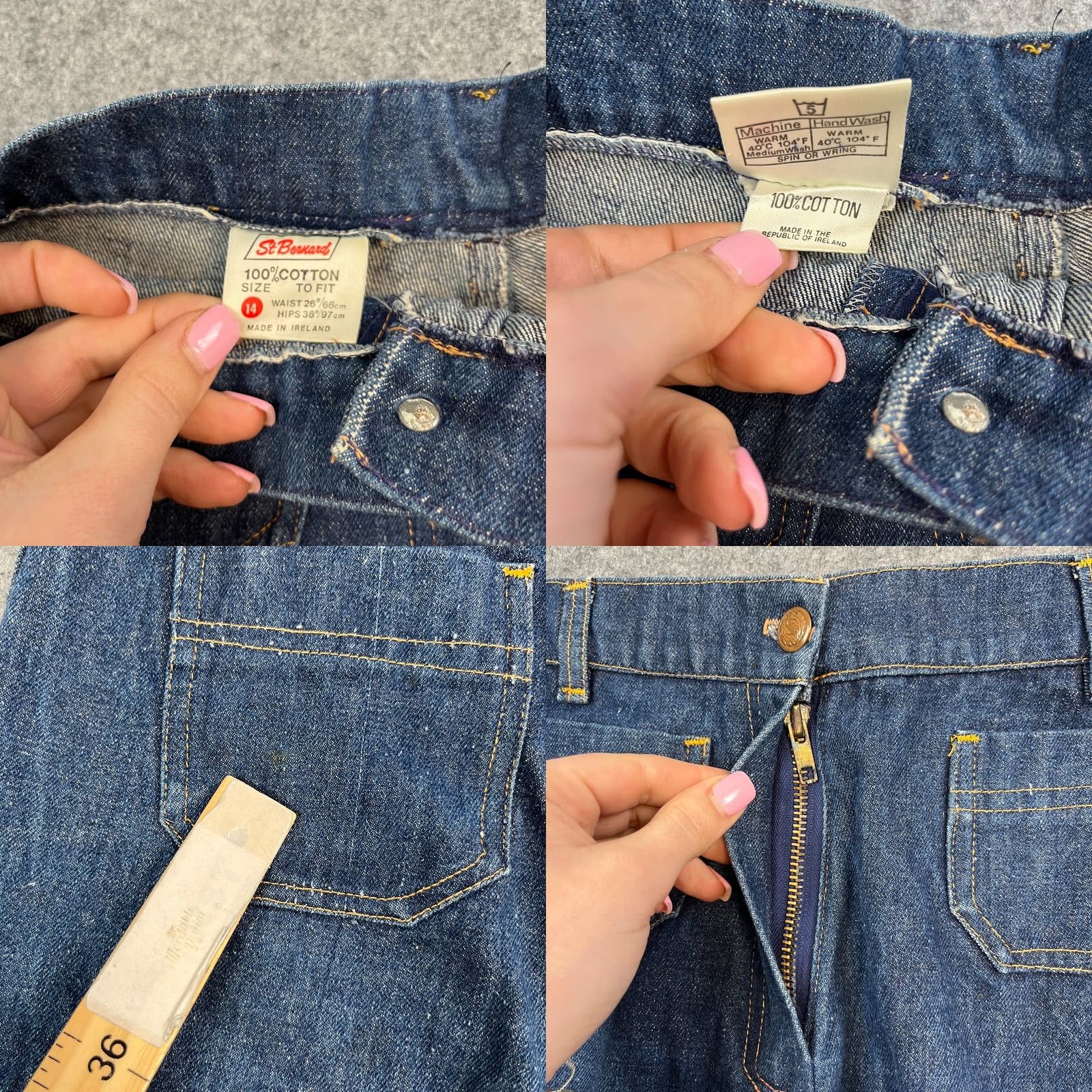 Vintage VINTAGE St Bernard Denim Shorts Womens 26 Blue 5-Pocket Cut-Off Jeans Ireland Made W26 UK 6 Size 28" / US 6 / IT 42 - 8 Thumbnail