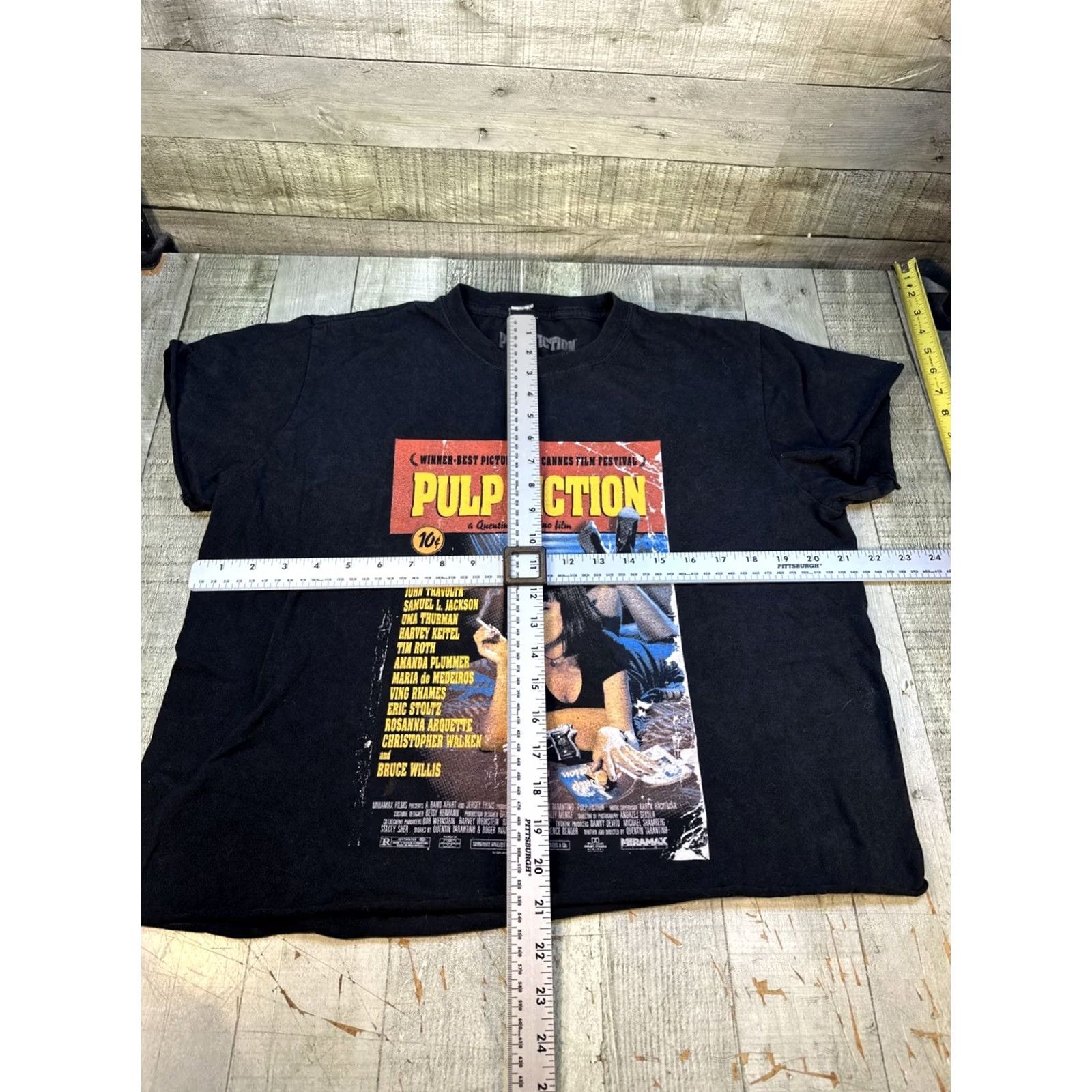 Vintage Pulp Fiction Movie Graphic T-Shirt Cut Off Sleeves Black M Medium Tee Mens Size US M / EU 48-50 / 2 - 5 Thumbnail
