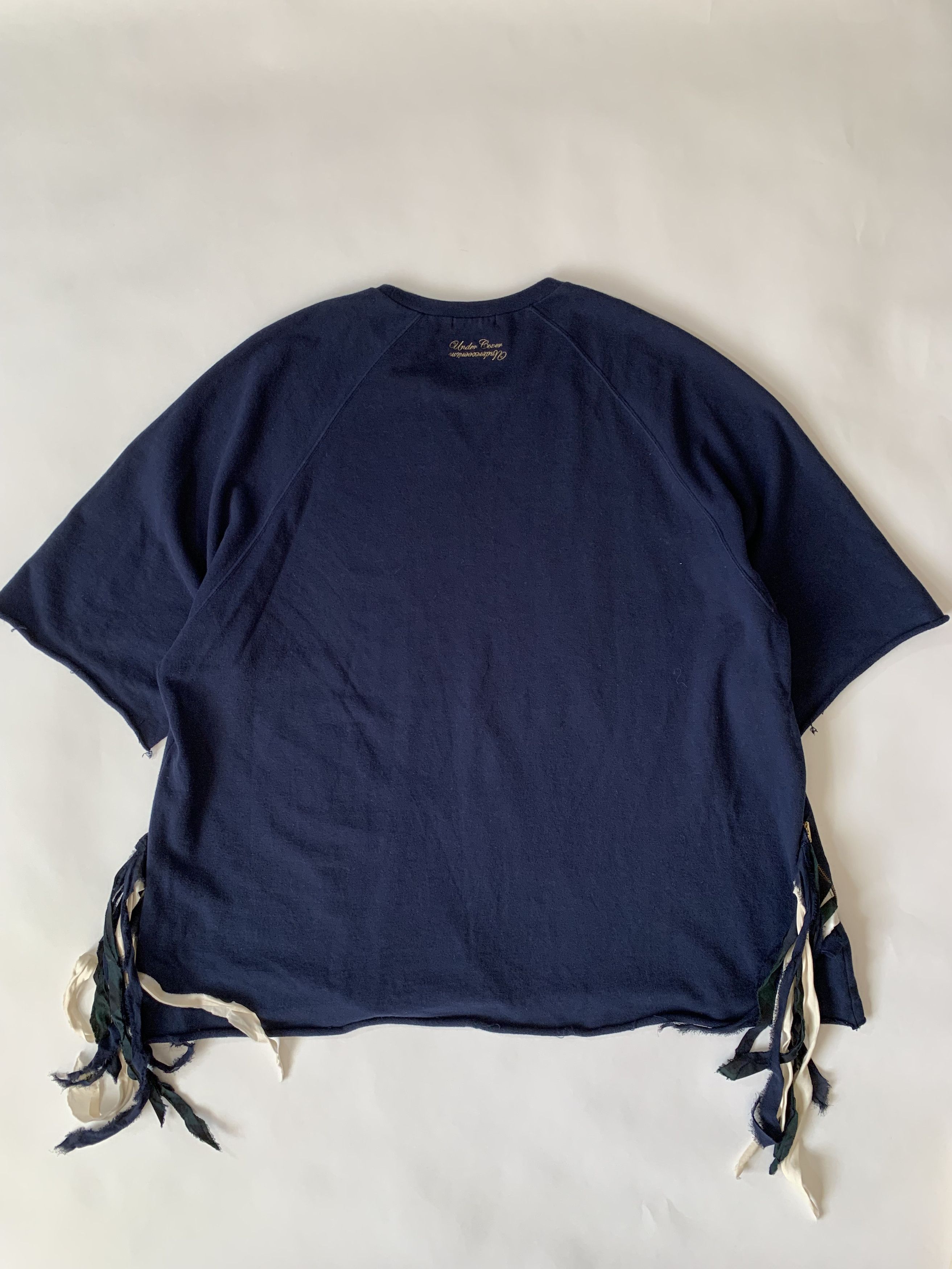 image of Undercover Ss12 Open Strings Oversize Shortsleeve Sweater in Navy Blue, Men's (Size XL)