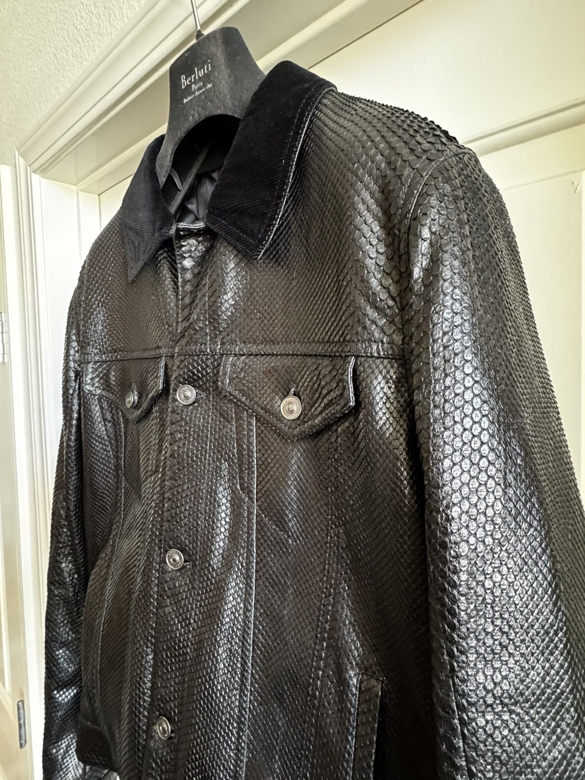 Berluti Berluti Haider Ackerman Runway Python Trucker Jacket Size US L / EU 52-54 / 3 - 2 Thumbnail