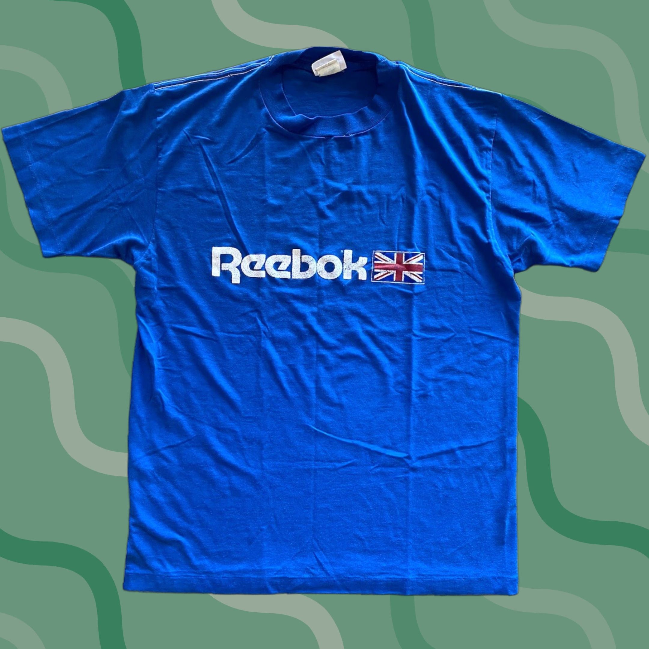 Reebok VINTAGE Reebok T-Shirt Men XL Blue United Kingdom Flag Short Sleeve Size US XL / EU 56 / 4 - 1 Thumbnail