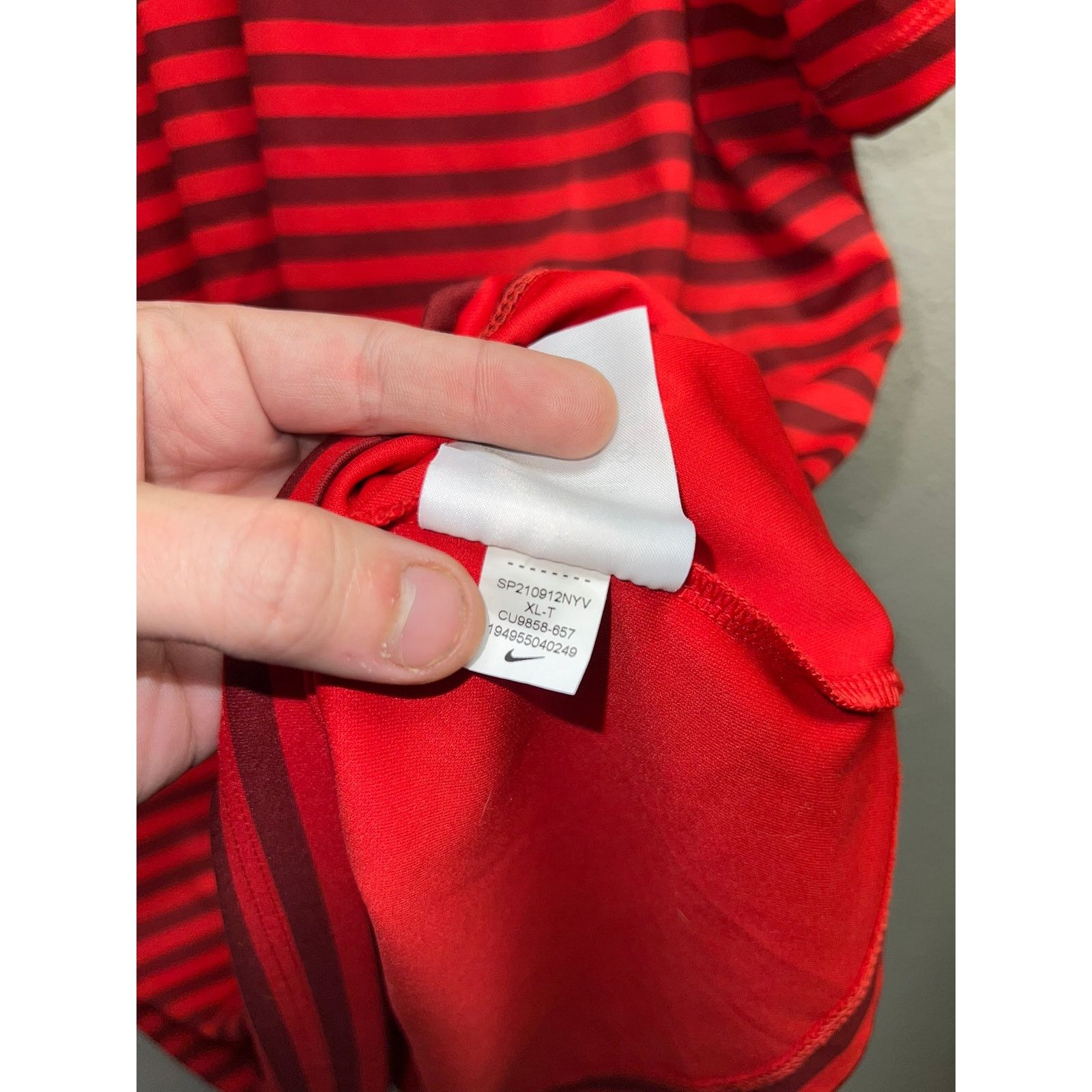 Nike Nike Golf Polo Shirt Dry Striped Red CU9858-657 Golfing XL Size US XL / EU 56 / 4 - 7 Thumbnail