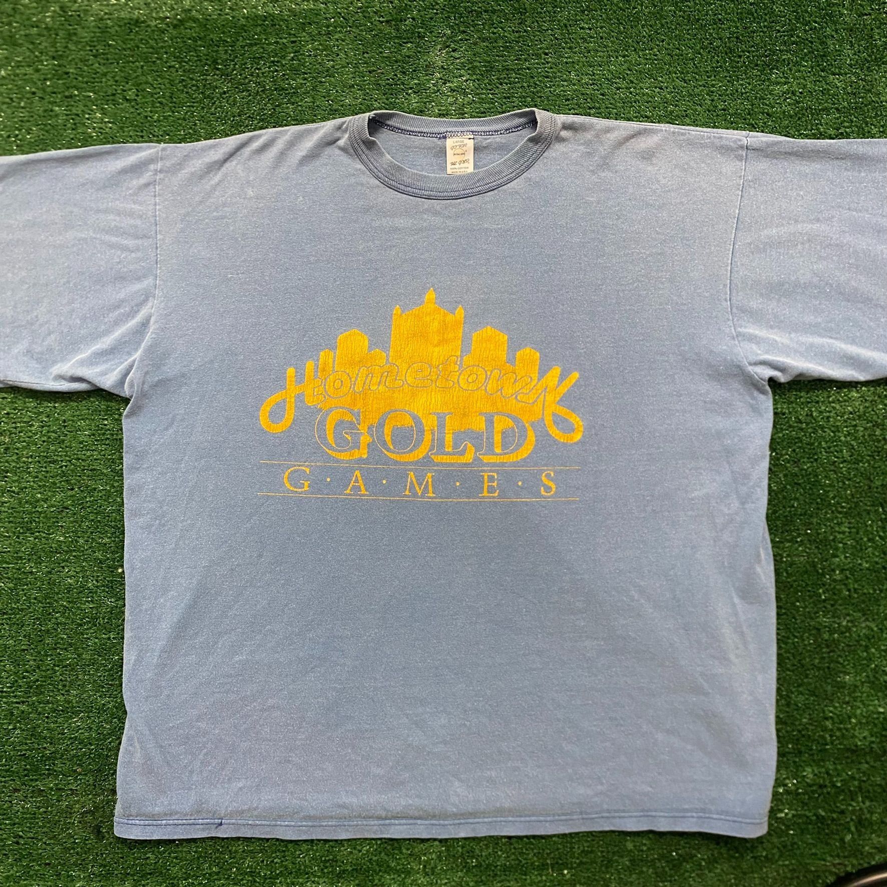Vintage Vintage 80s Single Stitch T-Shirt Faded Blue Athletic Size US XL / EU 56 / 4 - 1 Thumbnail