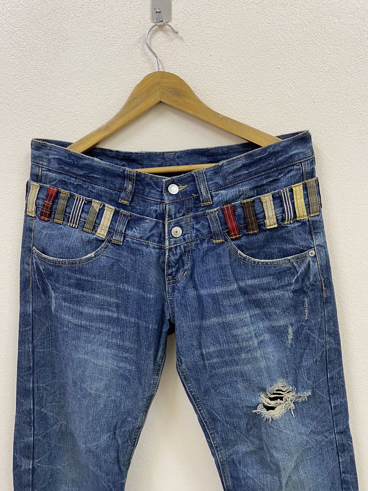 Japanese Brand Vintage Double Waist Denim Japan Size US 35 - 3 Thumbnail