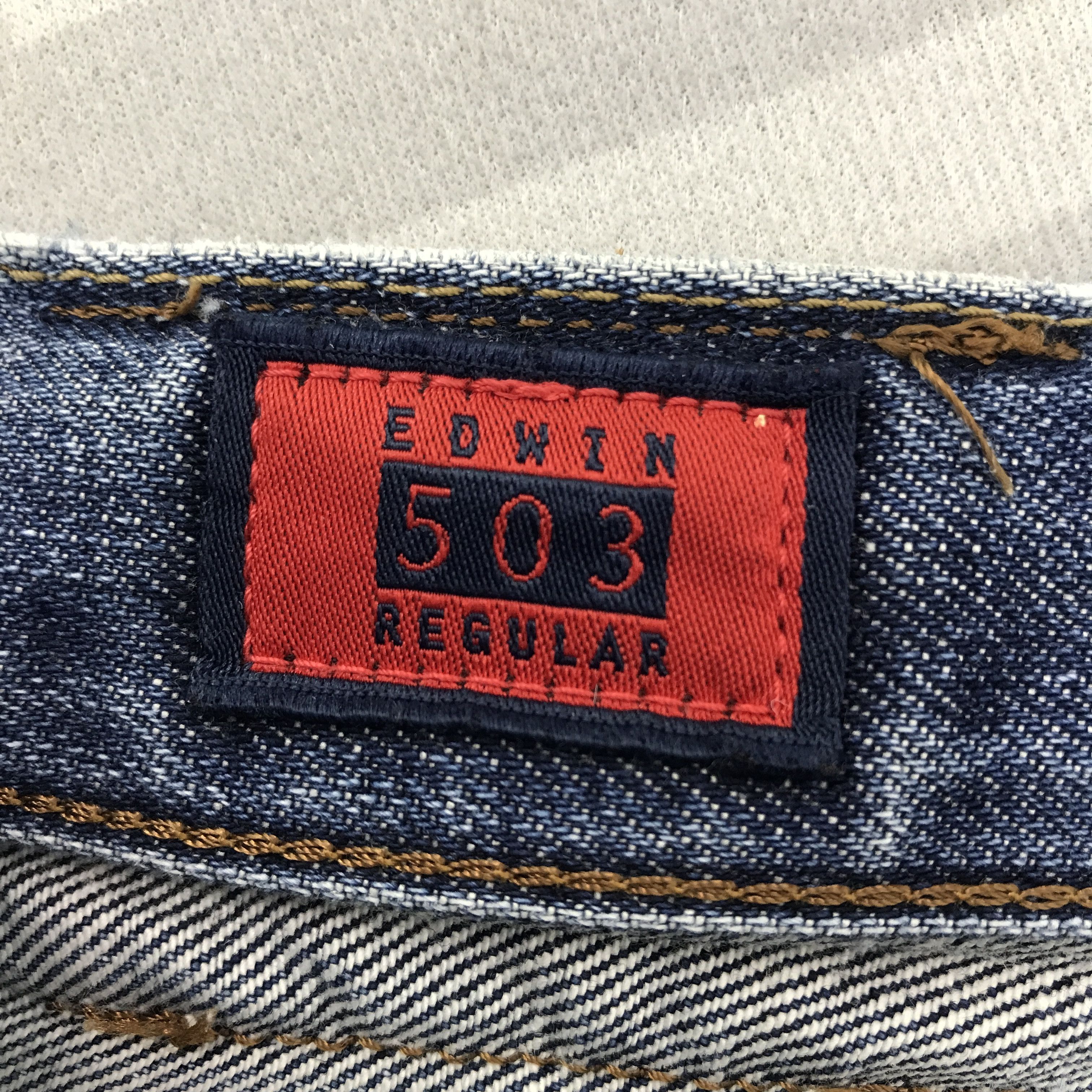 Edwin × Japanese Brand × Vintage Vintage Edwin 503 Regular Patchwork style Jeans Size US 28 / EU 44 - 9 Thumbnail