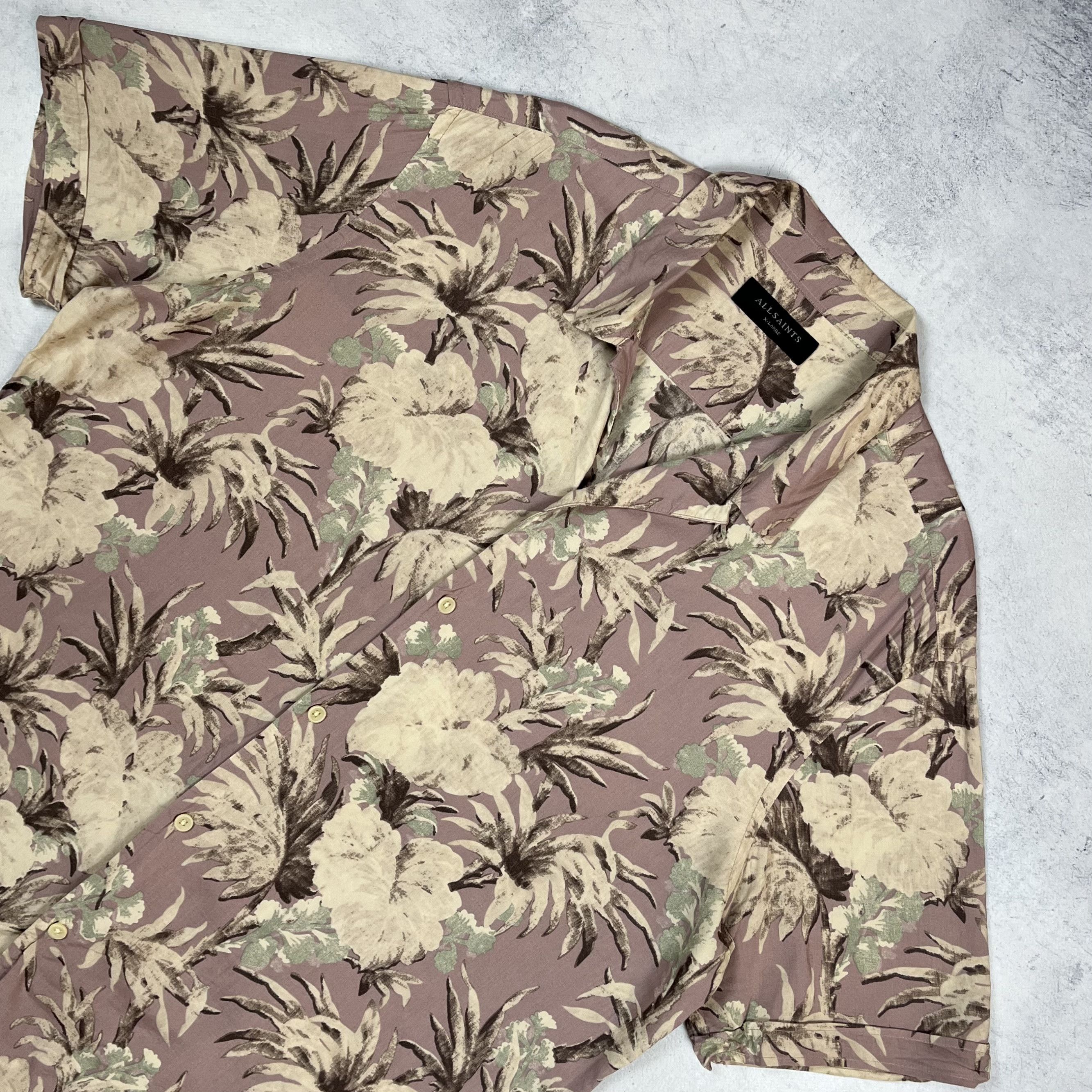 Allsaints AllSaints Laysan Short Sleeve Hawaii Button Up Shirt Size US XL / EU 56 / 4 - 7 Thumbnail