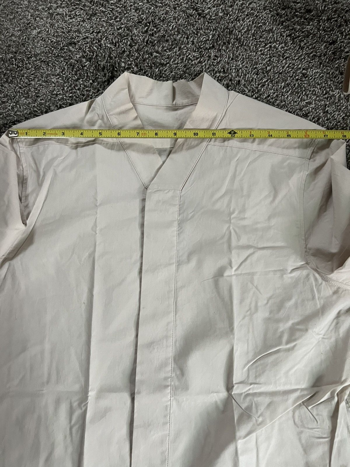 Rick Owens Rick Owens Tecuatl SS20 Pearl Collarless Button Down Shirt Size US M / EU 48-50 / 2 - 12 Thumbnail