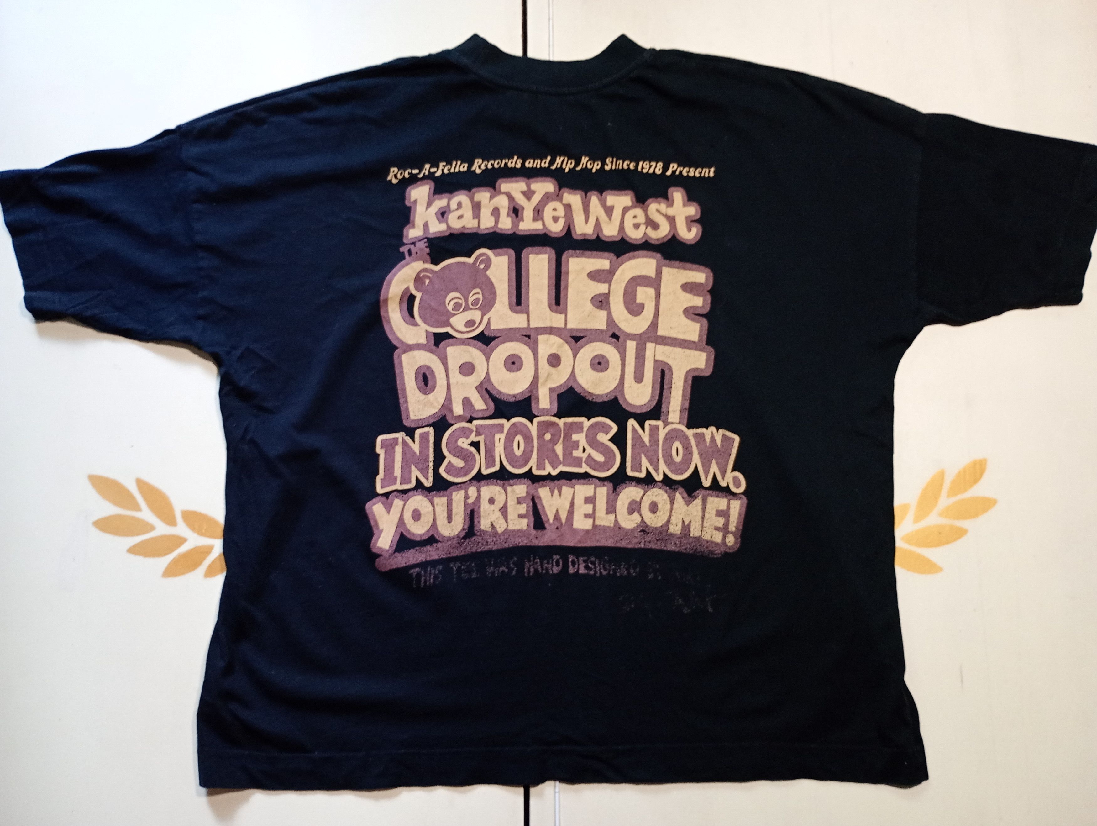 Band Tees Greazy Tees Kanye West College Dropout T-Shirt Size US XXL / EU 58 / 5 - 11 Thumbnail
