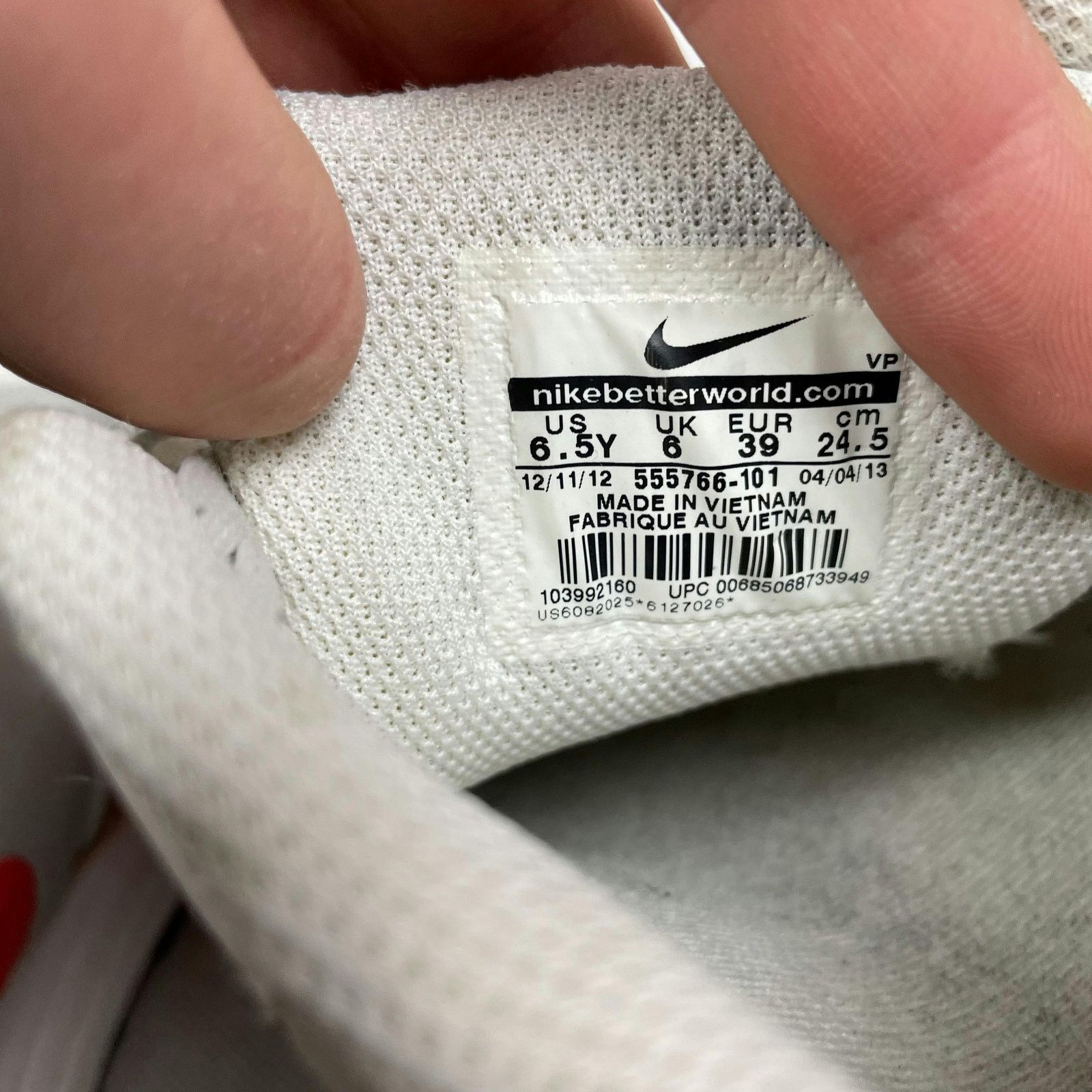 Nike Nike Air Max 1 (GS) 555766-101 White Red Sneakers Shoes 6.5Y Size US 6 / EU 39 - 13 Thumbnail