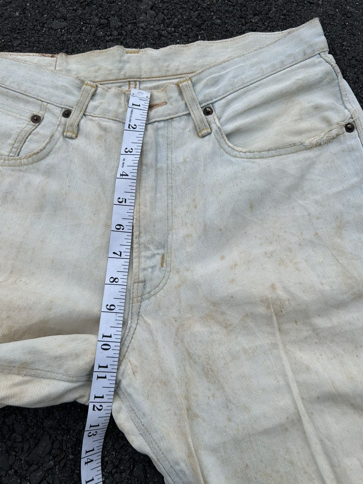 Kapital Thrashed Vintage Edwin 505z Selvedge Dirty Denim Jeans Size US 31 - 19 Thumbnail