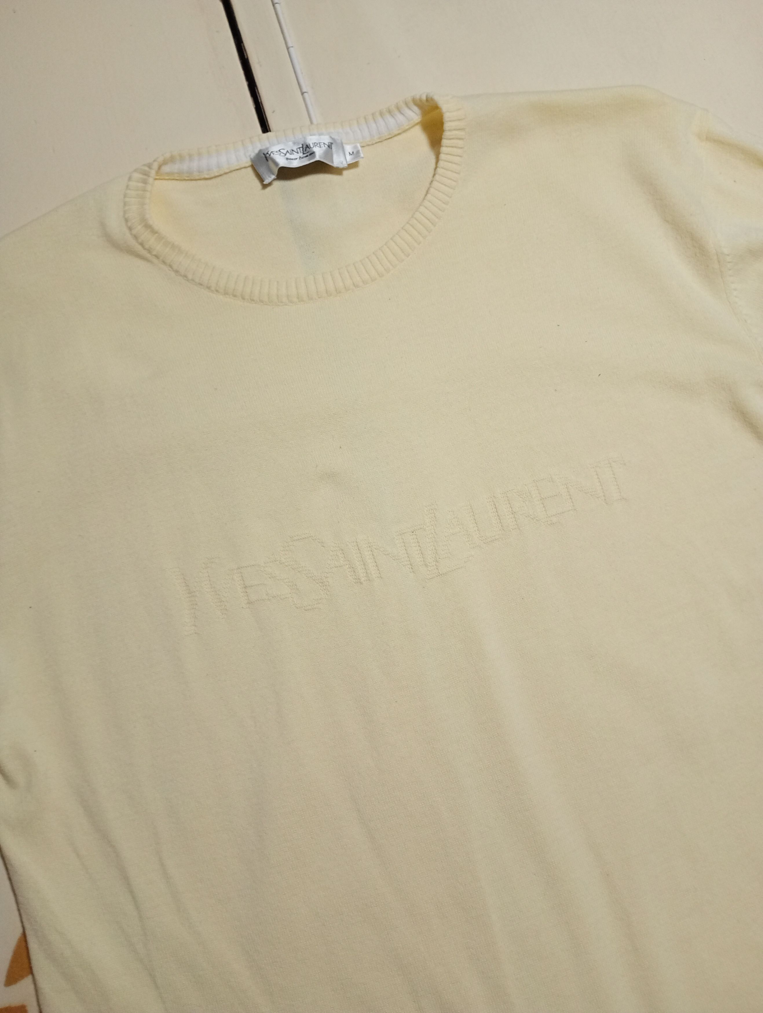 Yves Saint Laurent Yves Saint Laurent Pour Homme Cotton Light Sweater 90's Size US M / EU 48-50 / 2 - 6 Thumbnail