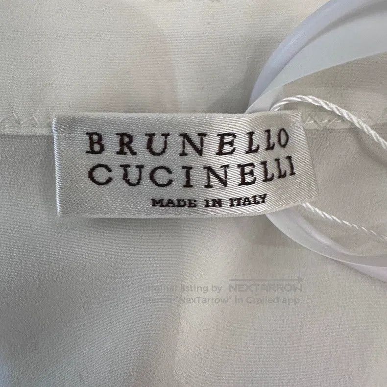 Brunello Cucinelli Brunello Cucinelli White large V-neck shirt Size S / US 4 / IT 40 - 3 Thumbnail