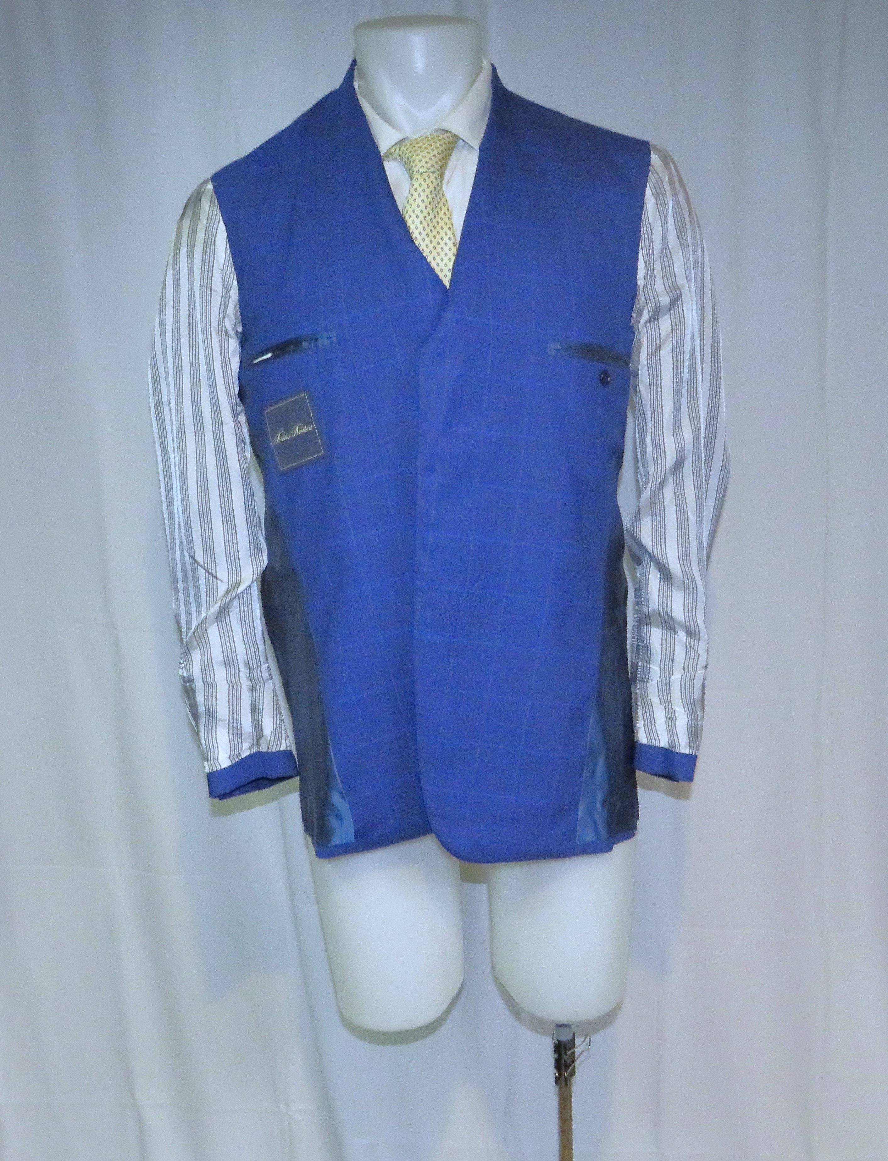 Brooks Brothers Golden Fleece Current Blue Plaid Two Button Suit 40R NWT Size 40R - 15 Thumbnail
