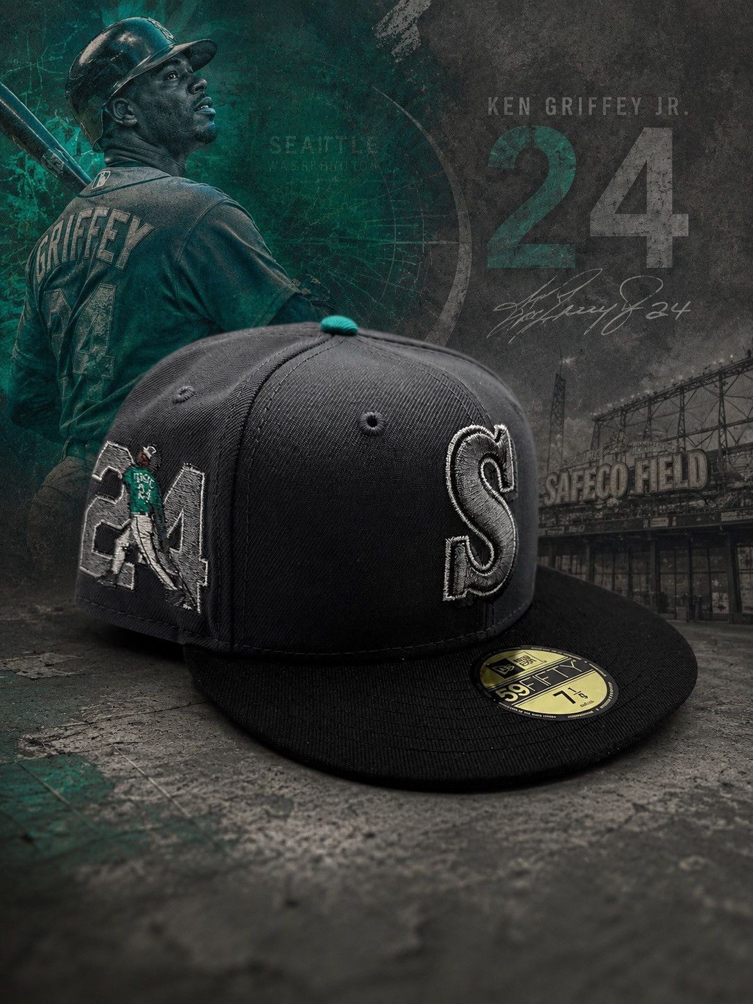 New Era Seattle Mariners New Era 59FIFTY Fitted – Size 7 1/8 Size ONE SIZE - 12 Thumbnail