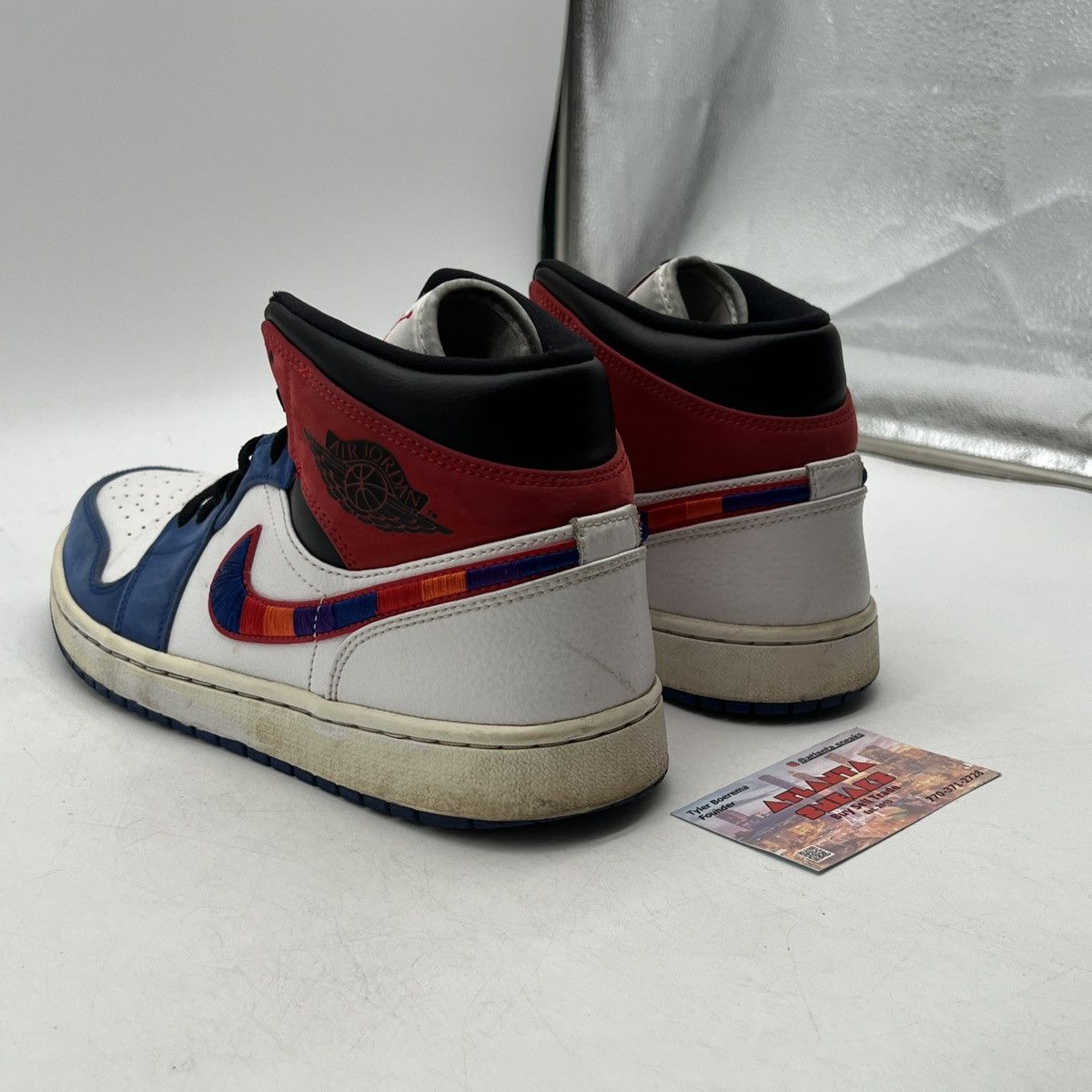 Nike Air Jordan 1 mid multicolored swoosh Size US 10 / EU 43 - 4 Thumbnail
