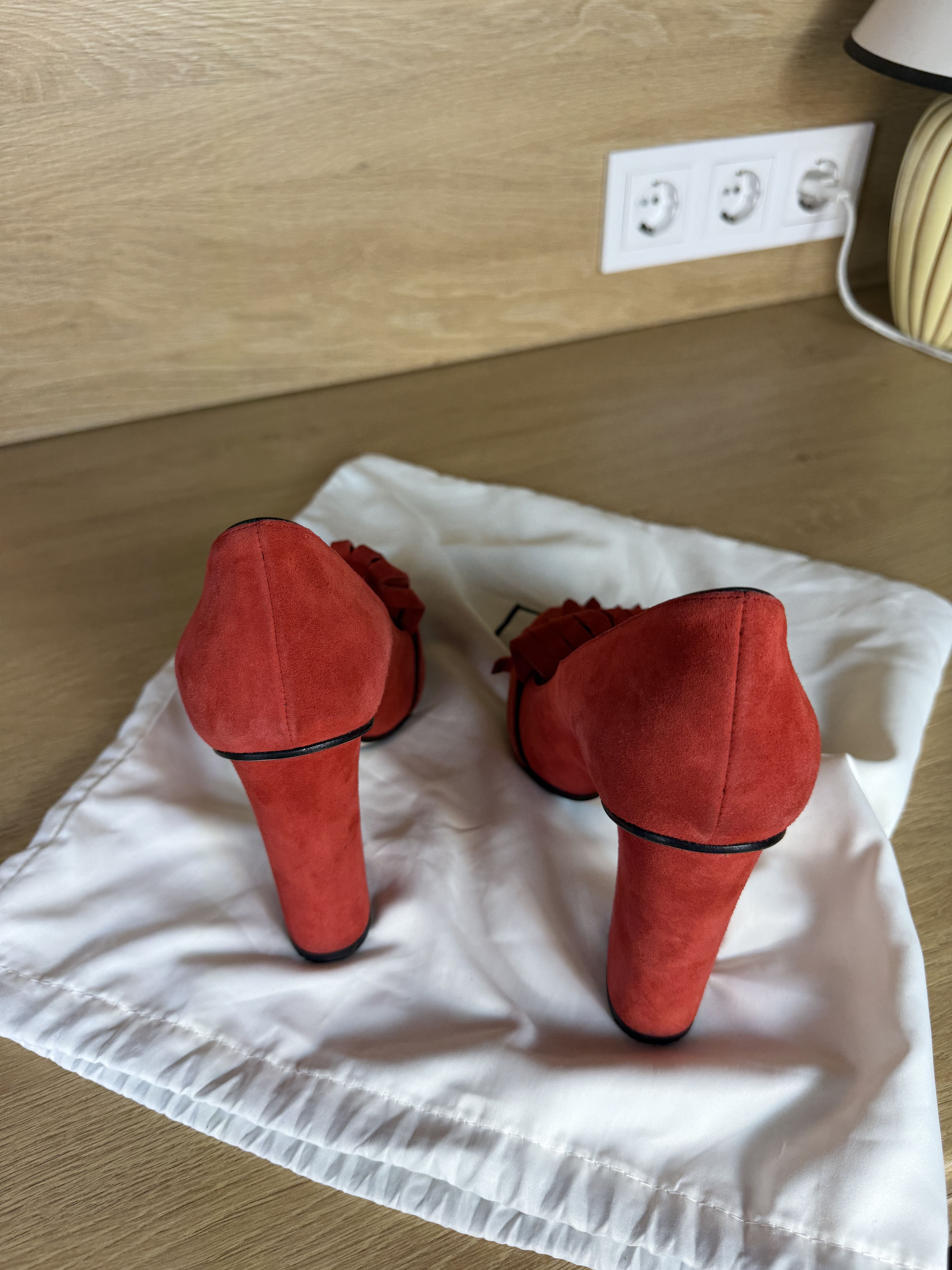 Gucci GUCCI marmont suede higt heel heels pumps red size Size US 7 / IT 37 - 10 Thumbnail