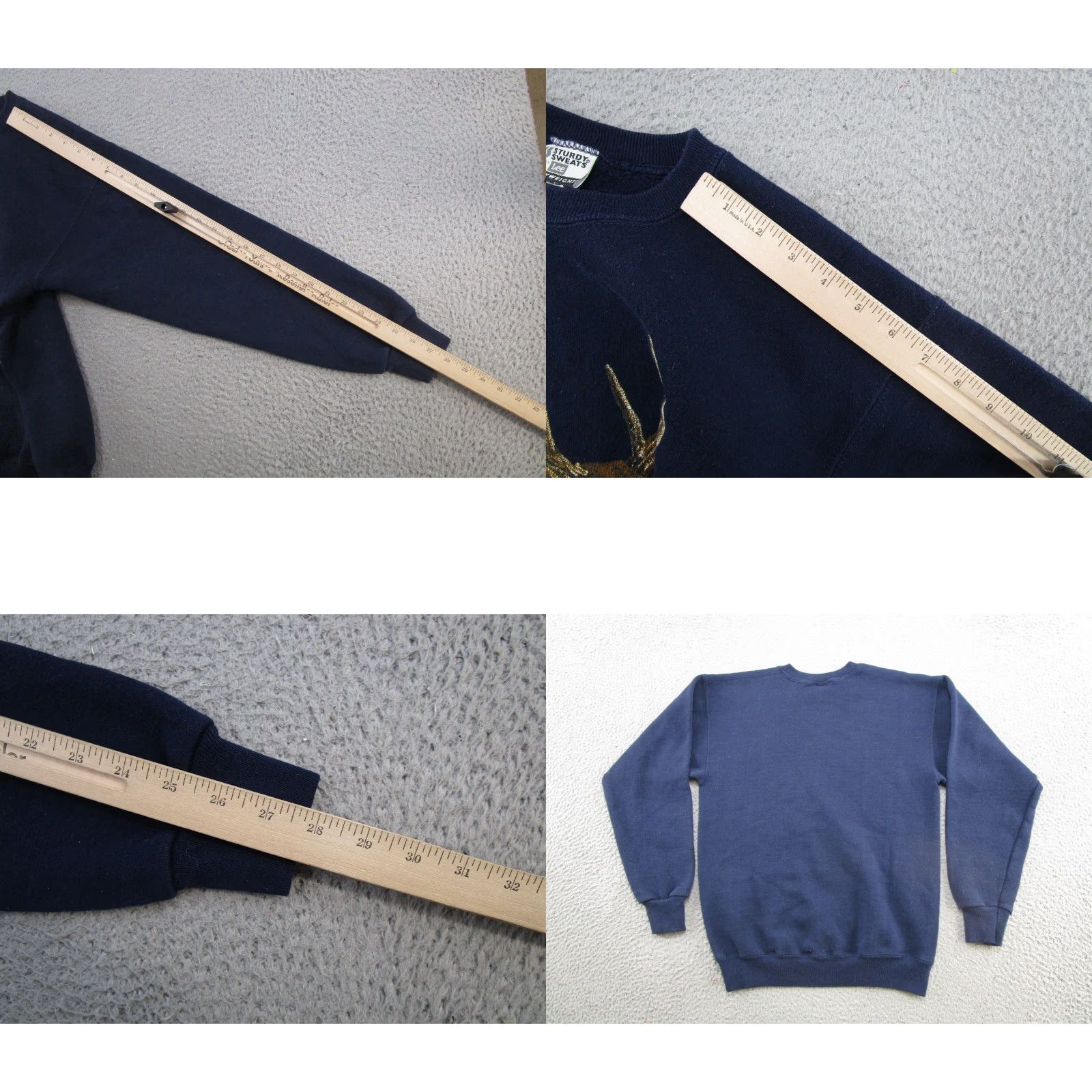 Lee VINTAGE Lee Sweatshirt Mens Regular Size M Blue Cotton Fleece 90s Sports Sweater All Seasons Hooded Graphic Whitetail Deer Pullover Crew Neck Size M Size US M / EU 48-50 / 2 - 8 Thumbnail