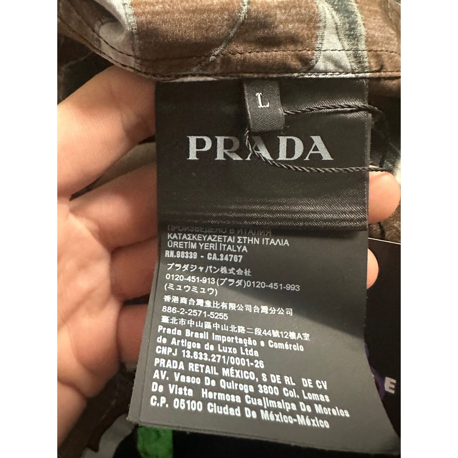 Prada Prada Brown White Button Up Used Large Size US L / EU 52-54 / 3 - 3 Thumbnail