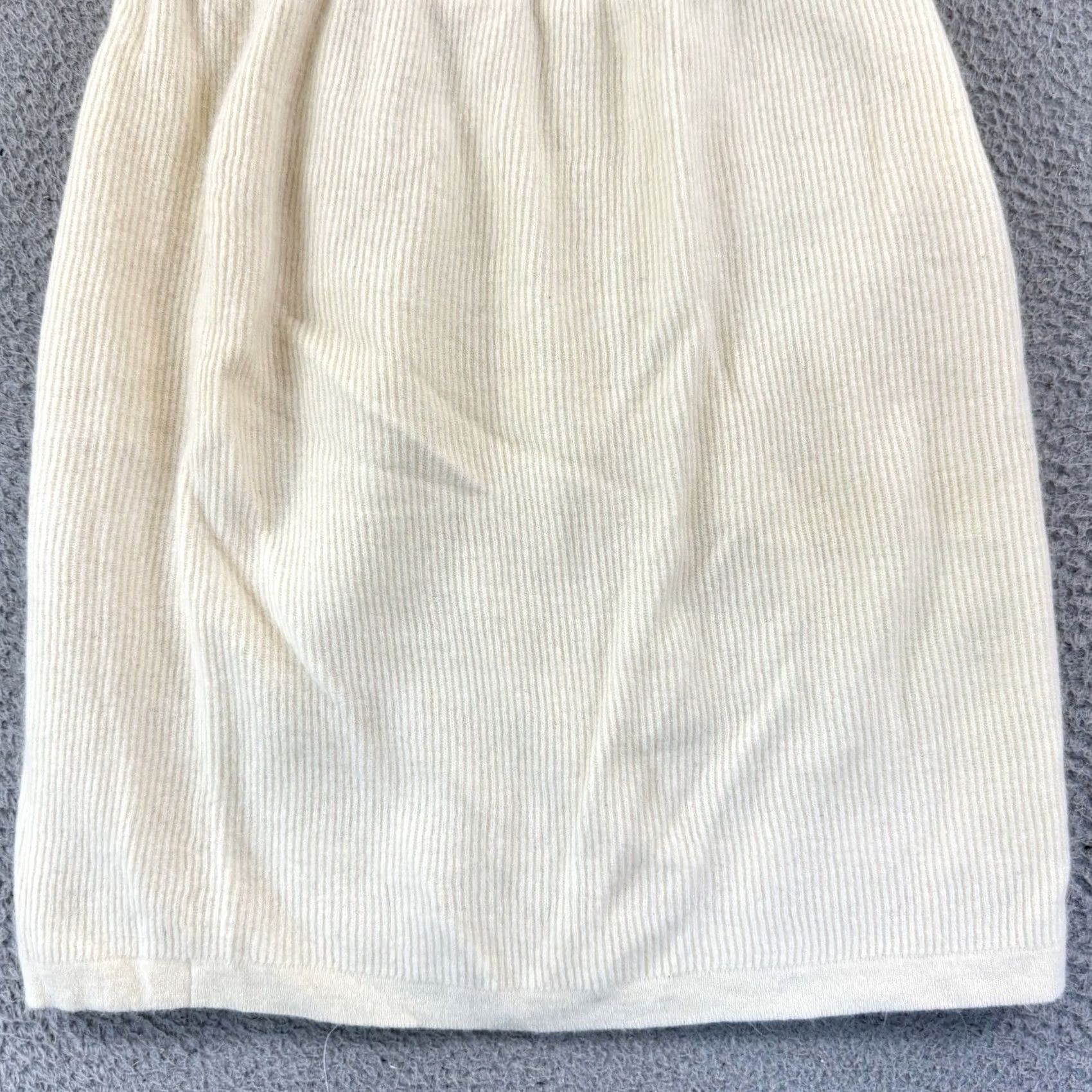 Vintage VINTAGE Pappagallo Skirt Women's Large Ivory Wool Knit Pencil 80s Pull On Size 36" / US 14 / IT 50 - 2 Thumbnail