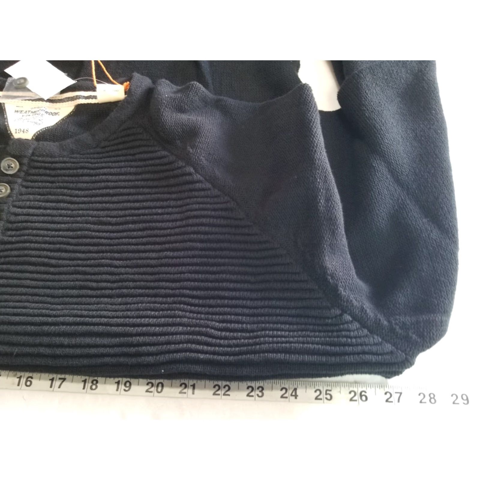 Weatherproof Weatherproof Sweatshirt/ Sweater Black 2XL Long Sleeve Mock Neck 1/4 Button Herringbone Knit Vintage NWT Mens Size US XXL / EU 58 / 5 - 4 Thumbnail