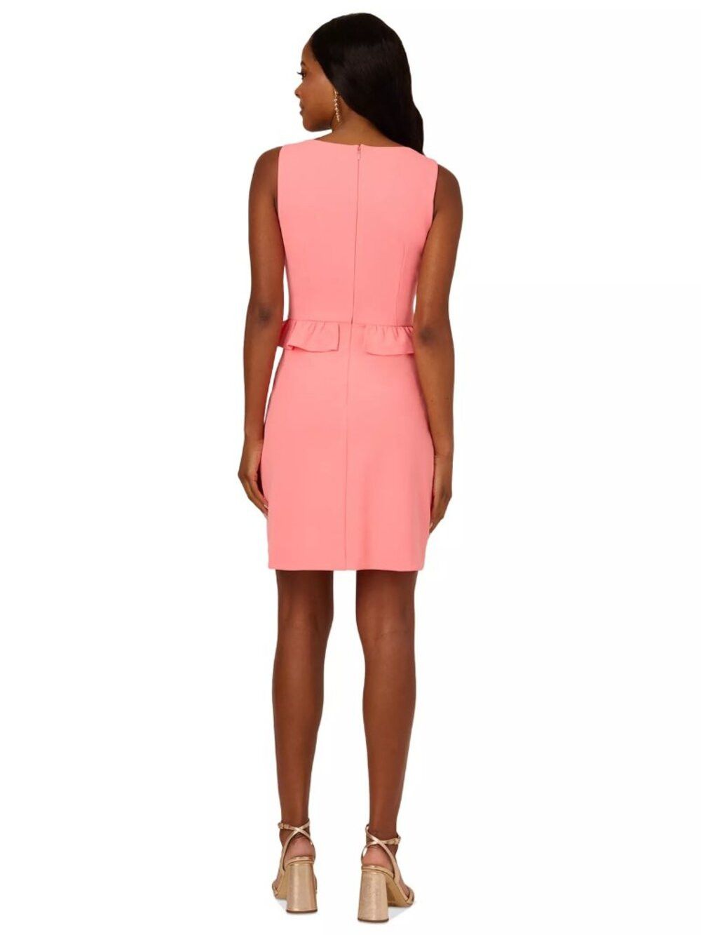 Adrianna Papell NWT New $129 Adrianna Papell Boat-Neck Ruffle-Waist Sheath Size XXL / US 16-18 / IT 52-54 - 2 Thumbnail