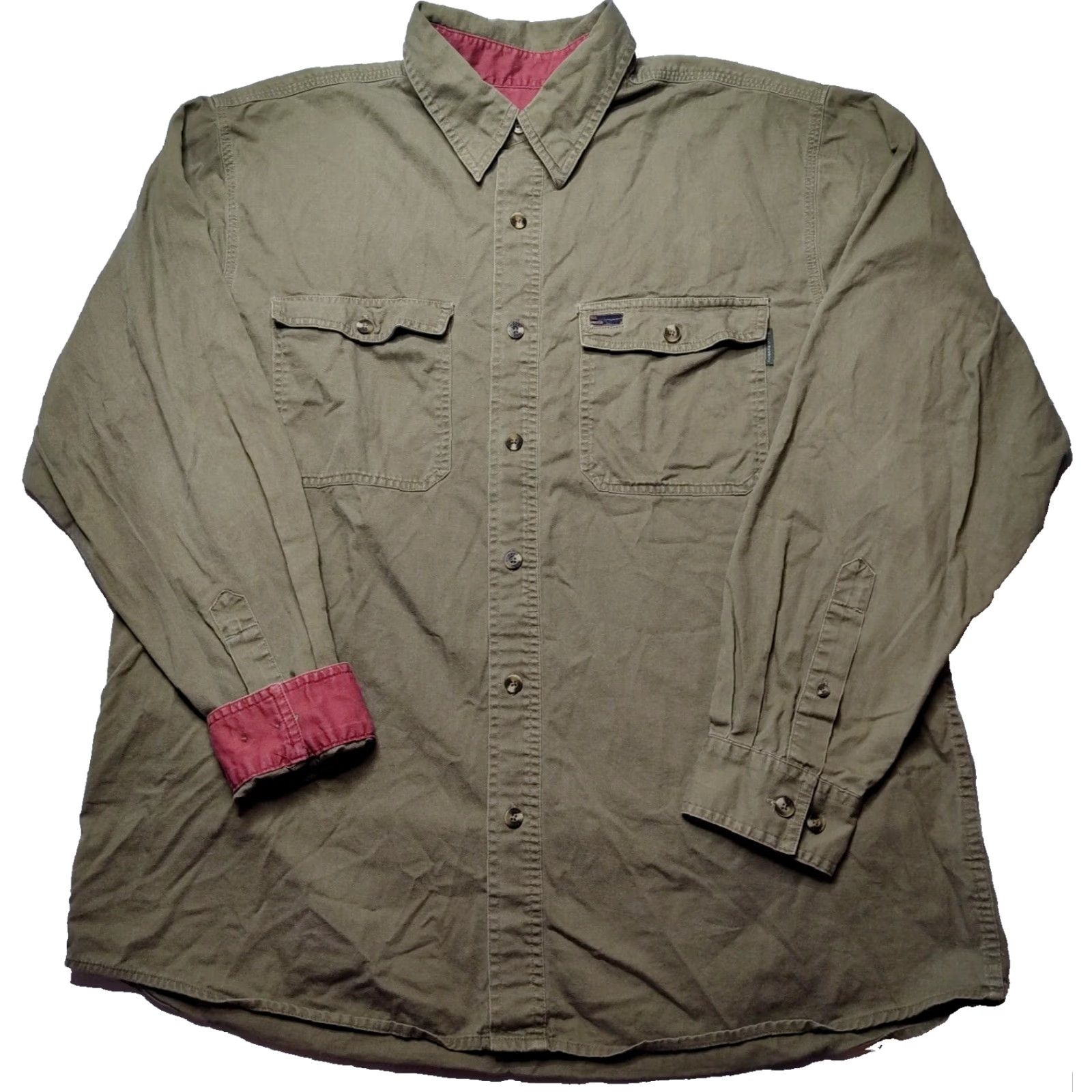 Royal Robbins VINTAGE ROYAL ROBBINS Shirt Men L Olive Drab Outdoor Travel Long Sleeve Button-Up Size US L / EU 52-54 / 3 - 2 Thumbnail