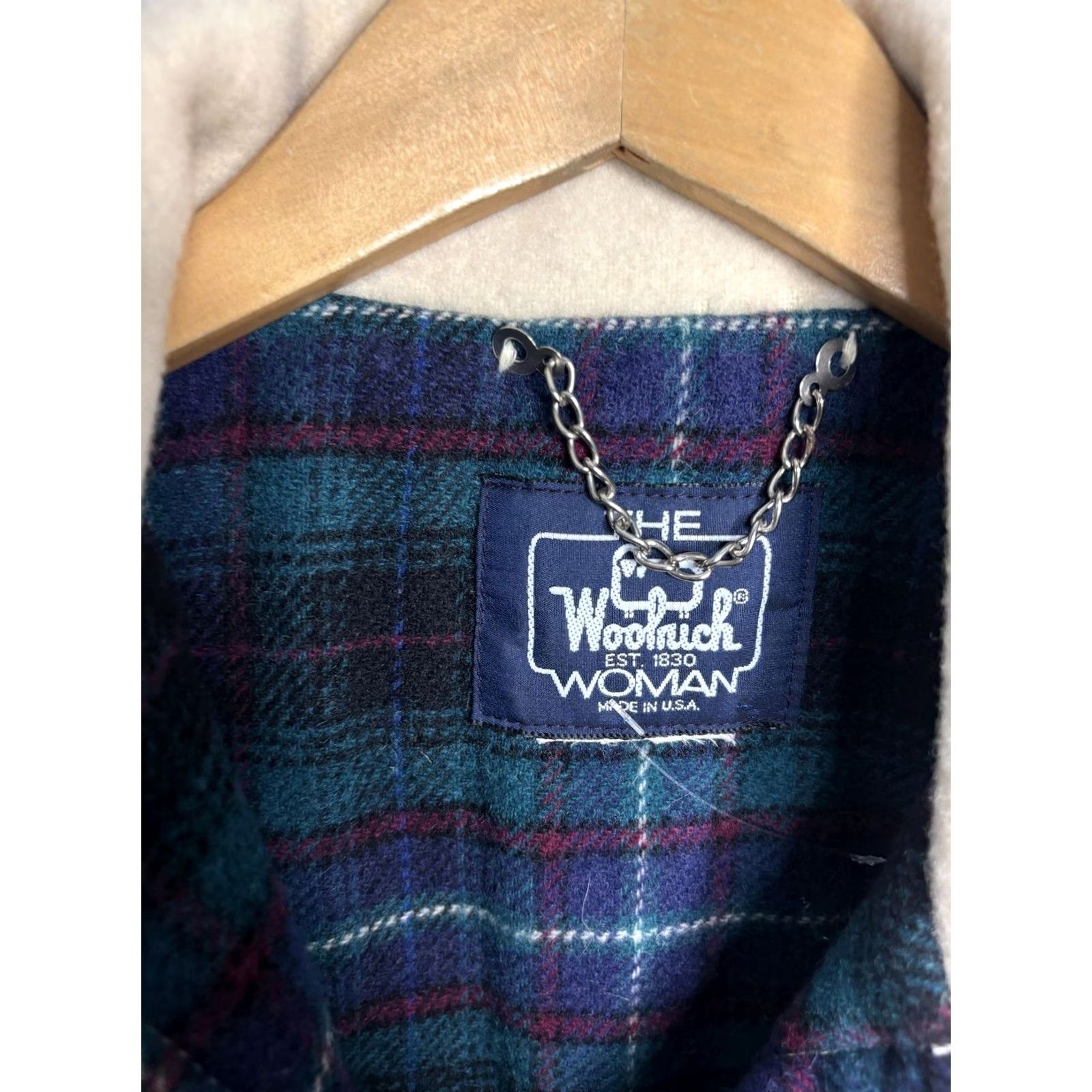 Vintage VINTAGE Woolrich Coat Womens Large Ivory Wool Lined Button Up USA 90s Overcoat Pockets Size L / US 10 / IT 46 - 3 Thumbnail