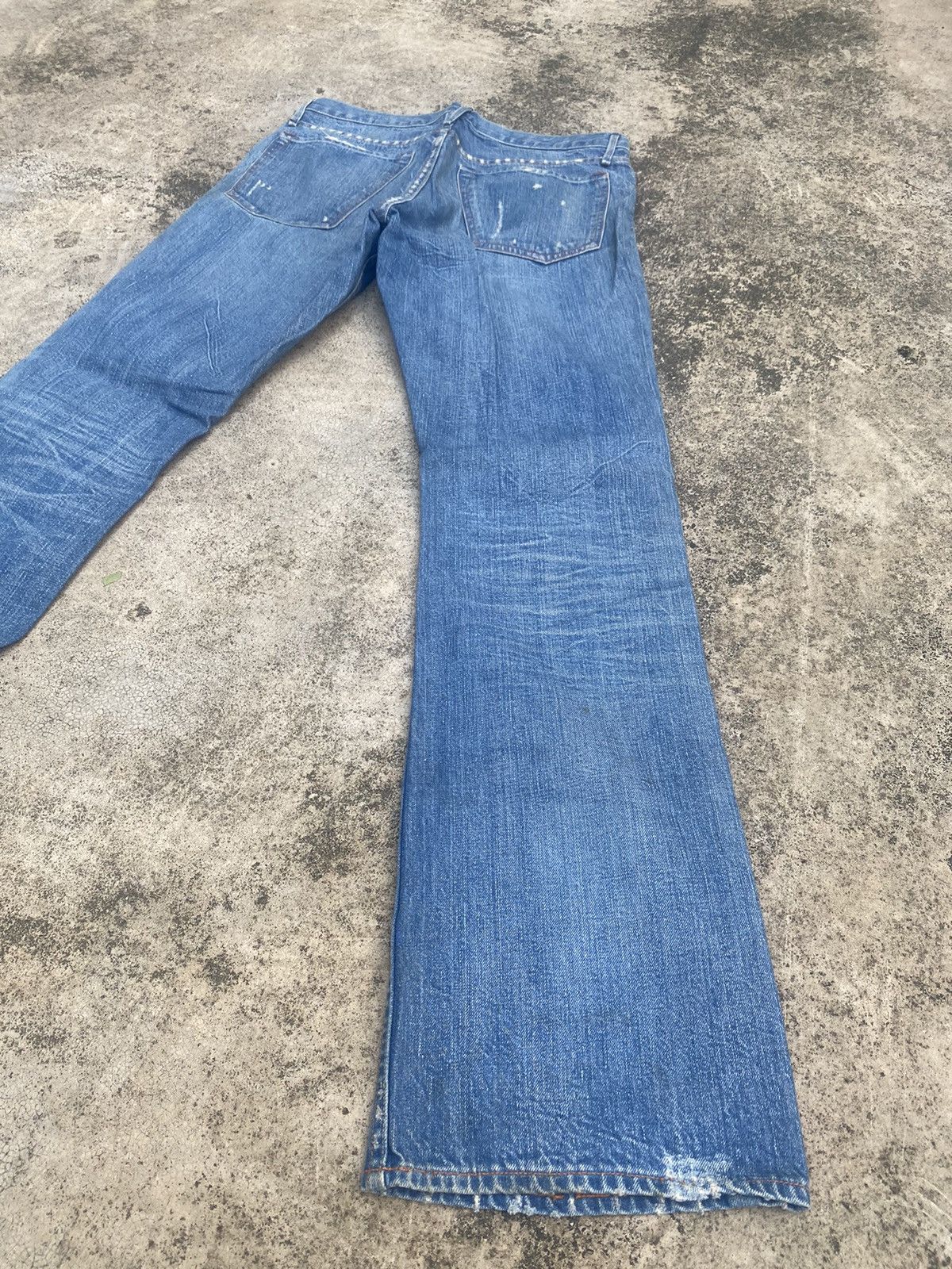 Japanese Brand Flare Jeans Earnest Sewn Distress Boot Cut Size US 31 - 14 Thumbnail