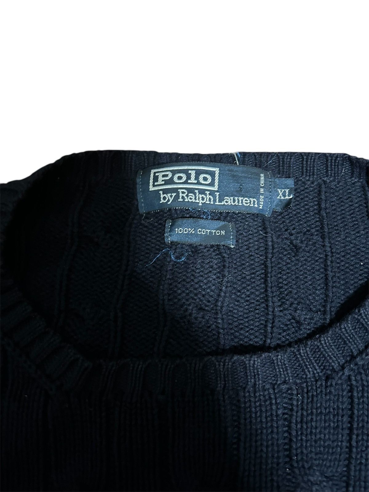 Polo Ralph Lauren Vintage Polo By Ralph Lauren Sweater Mens Blue Cotton Cable Size US XL / EU 56 / 4 - 2 Thumbnail