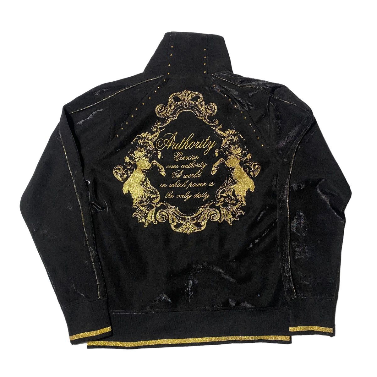 image of 14Th Addiction x Hysteric Glamour Lagust Poem Horse Stud Jacket in Black, Men's (Size Medium)
