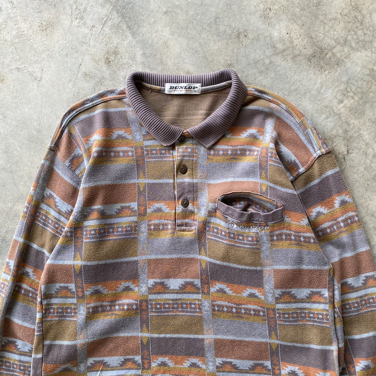 Dunlop DUNLOP Motor Sports Navajo Design Longsleeve Polo Shirt Size US L / EU 52-54 / 3 - 2 Thumbnail