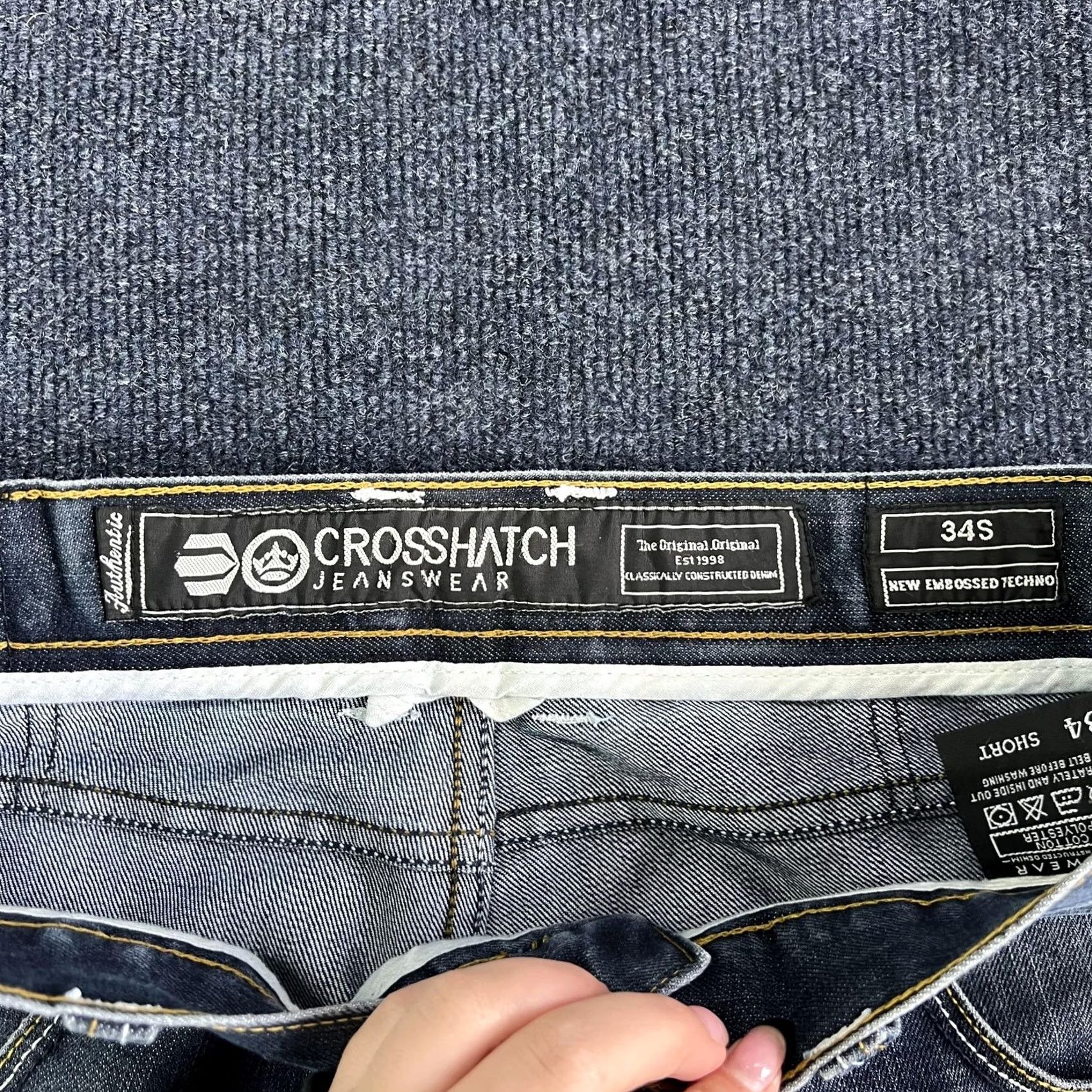 Vintage Crosshatch Jeans Mens W34 Short Blue Denim Straight Leg Faded Wash Casual Size US 34 / EU 50 - 4 Thumbnail