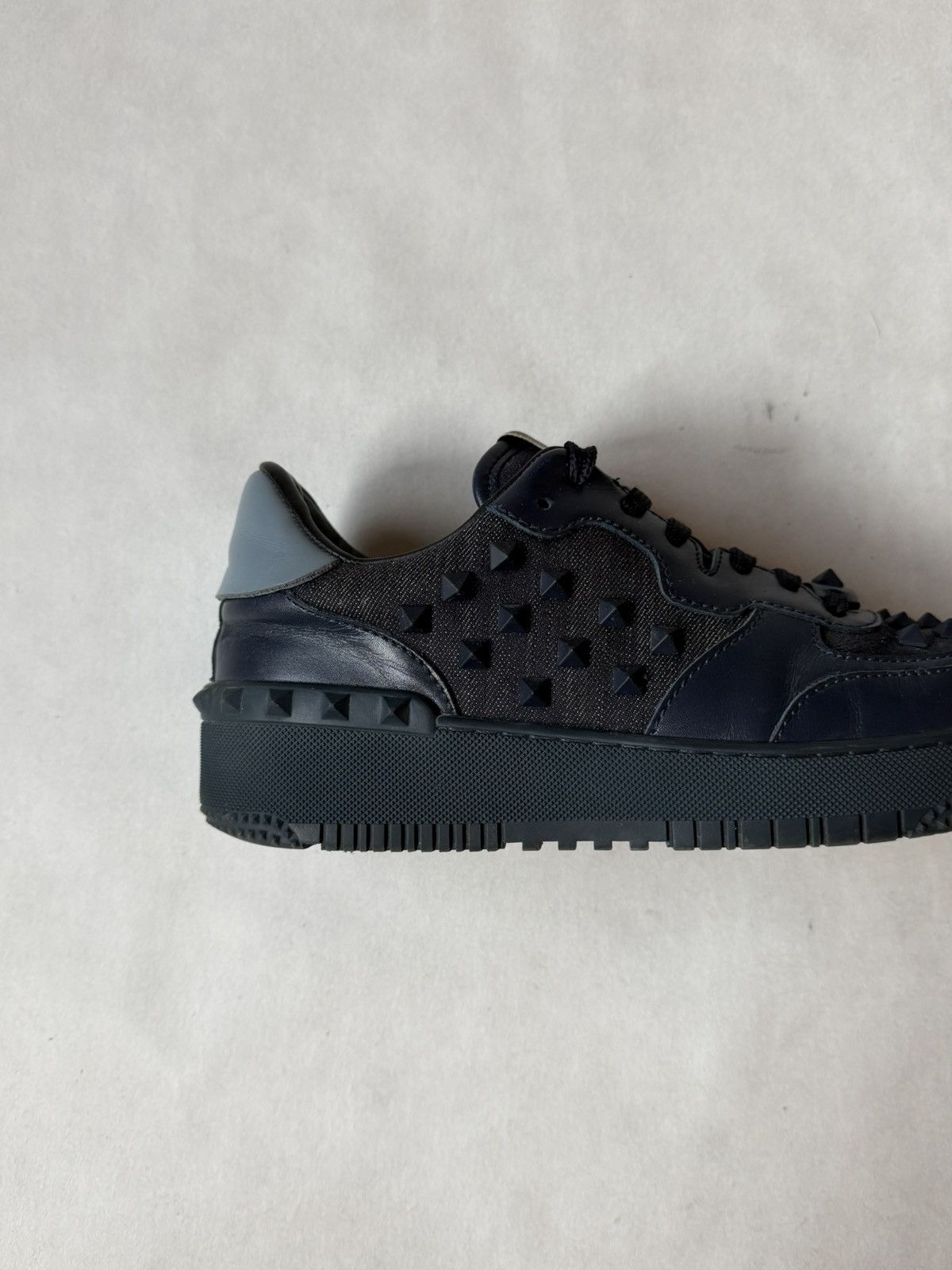 Valentino Valentino Rockstud Basket Low Leather/Denim Sneakers Shoes Size US 7.5 / EU 40-41 - 4 Thumbnail