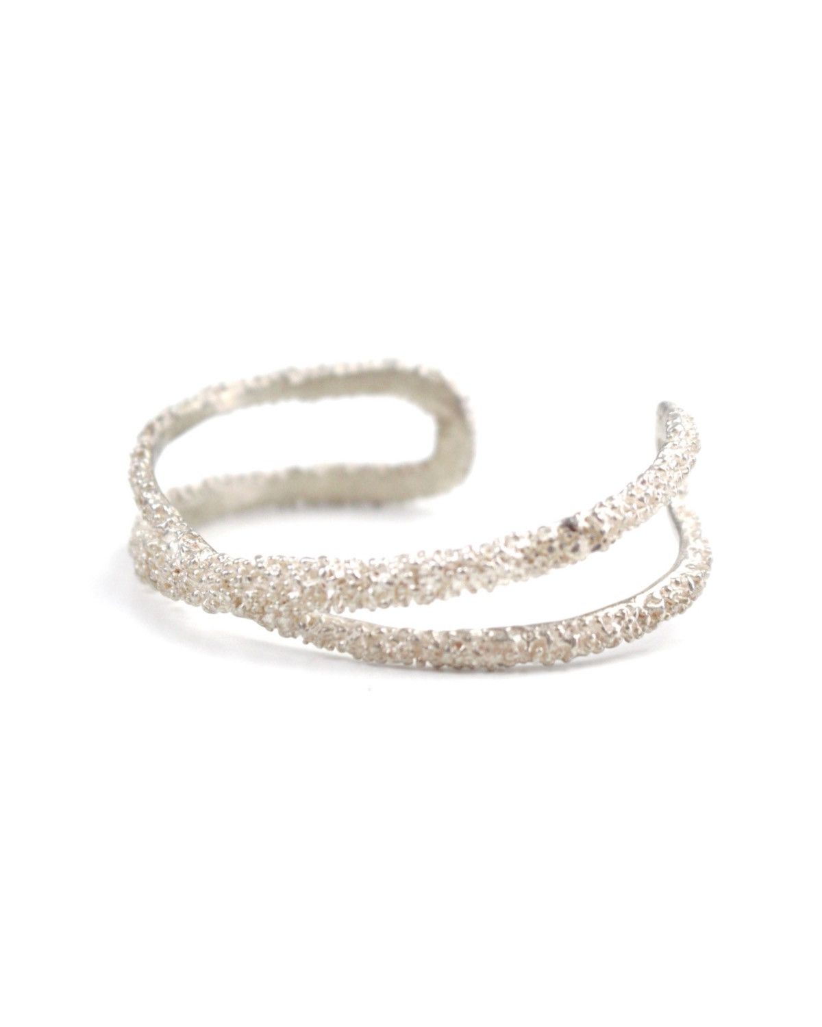 Vintage 2000S JAPANESE MADE TEXTURED SILVER-TONE TWIST CUFF BRACELET Size ONE SIZE - 2 Thumbnail