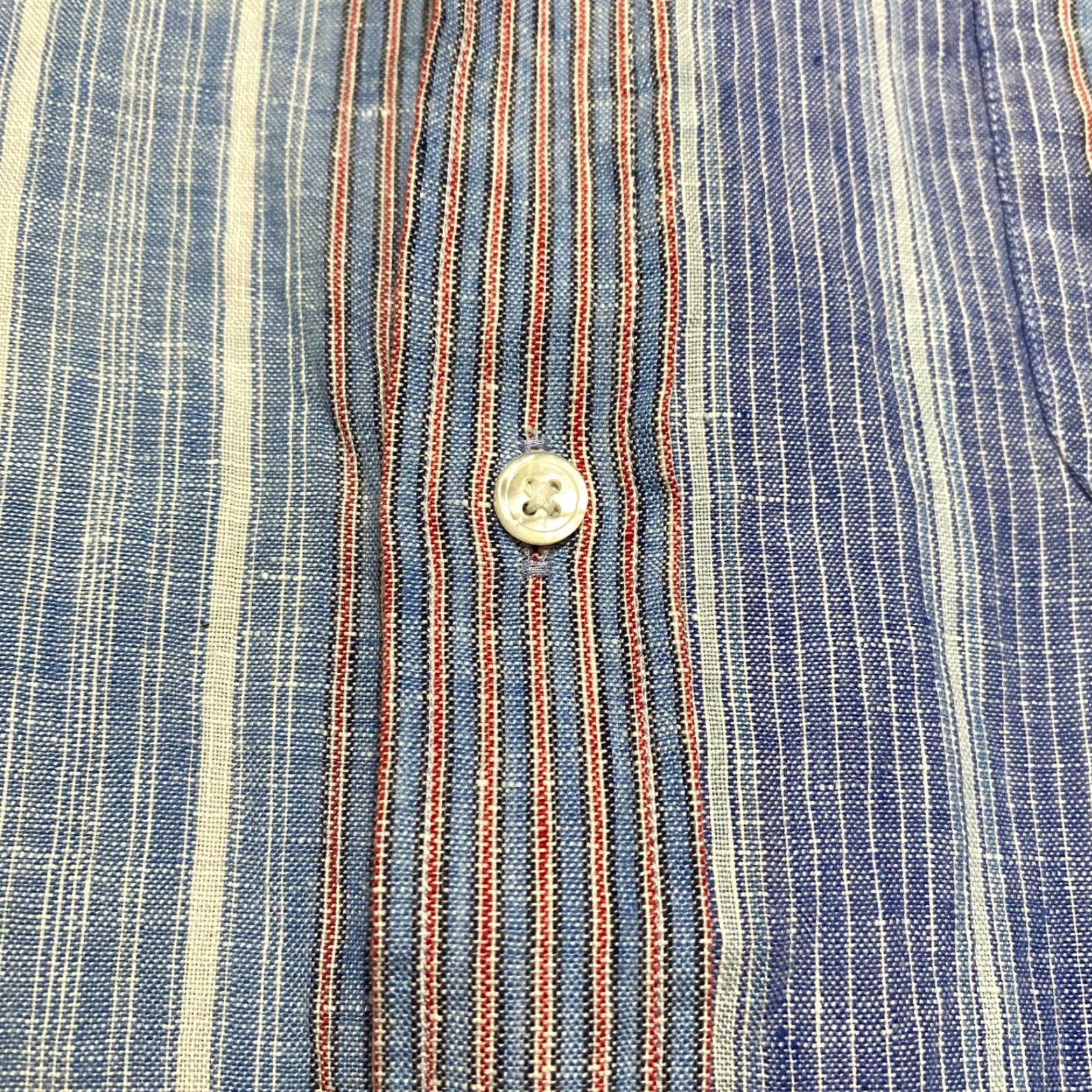 J.McLaughlin J. McLaughlin Shirt Mens Medium Multicolor Striped Button-Front Linen Size US M / EU 48-50 / 2 - 4 Thumbnail