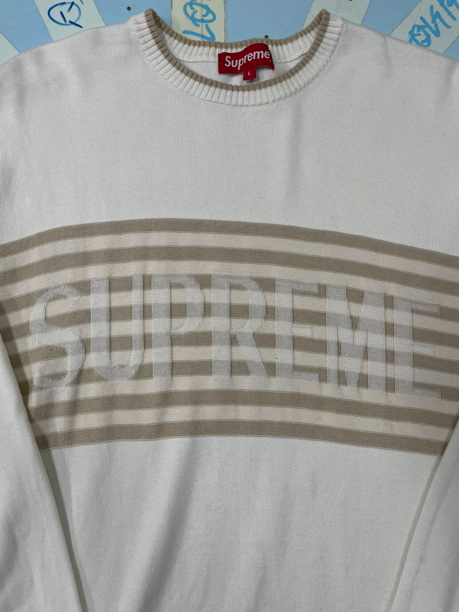 Supreme Supreme chest stripe sweater Size US L / EU 52-54 / 3 - 2 Thumbnail