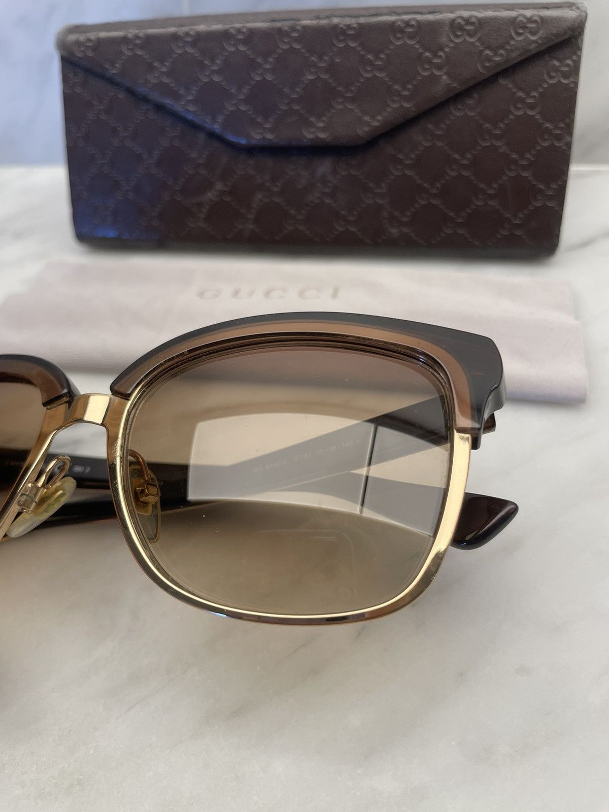 Gucci Gucci gg 4246 🔥 sunglasses with leather monogram case Size ONE SIZE - 9 Thumbnail