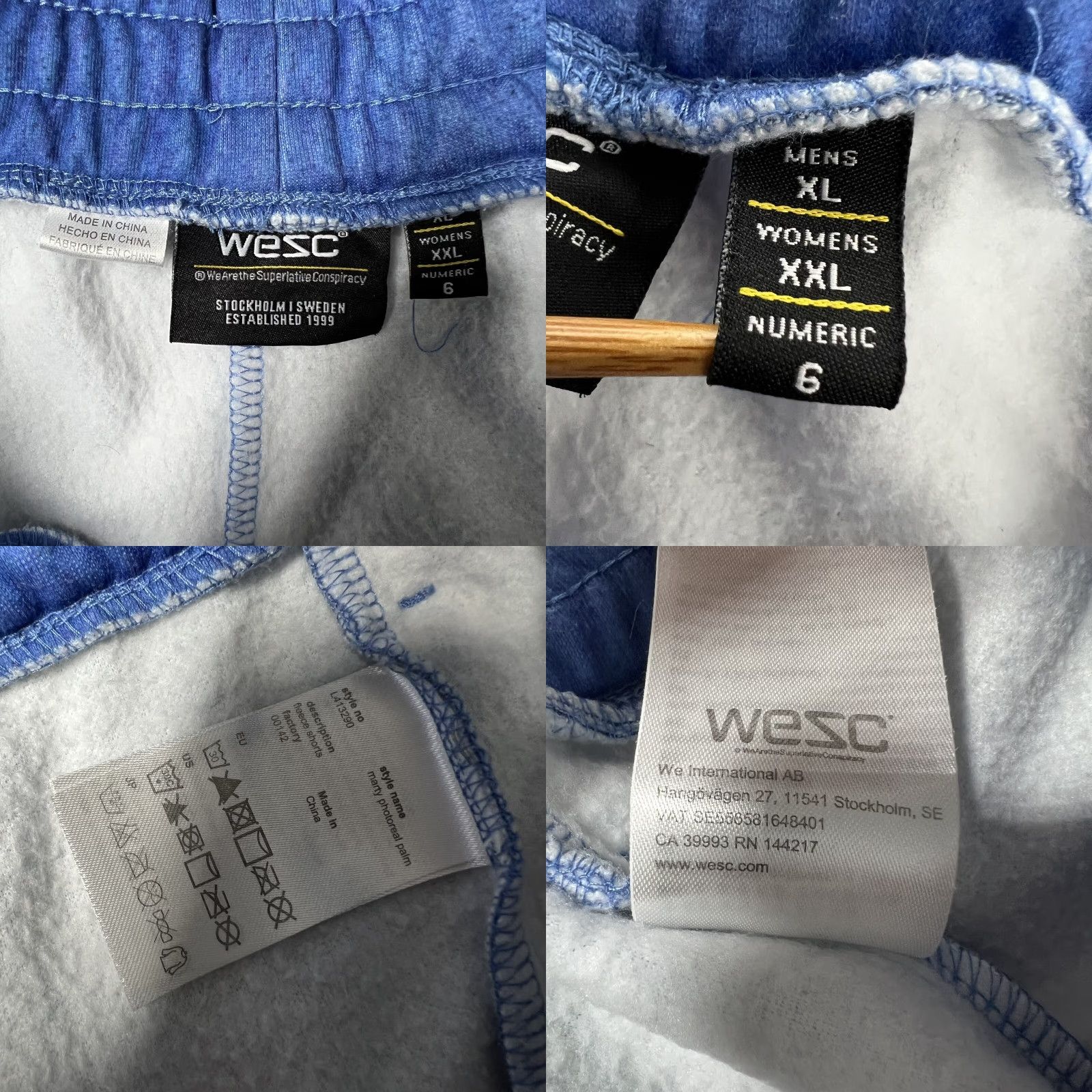 WeSC WeSC Men's Sweat Shorts XL Palm Print Sunset Blue Orange Pink Gradient Poly Athletic Shorts Pockets Drawstring Size US 36 / EU 52 - 8 Thumbnail