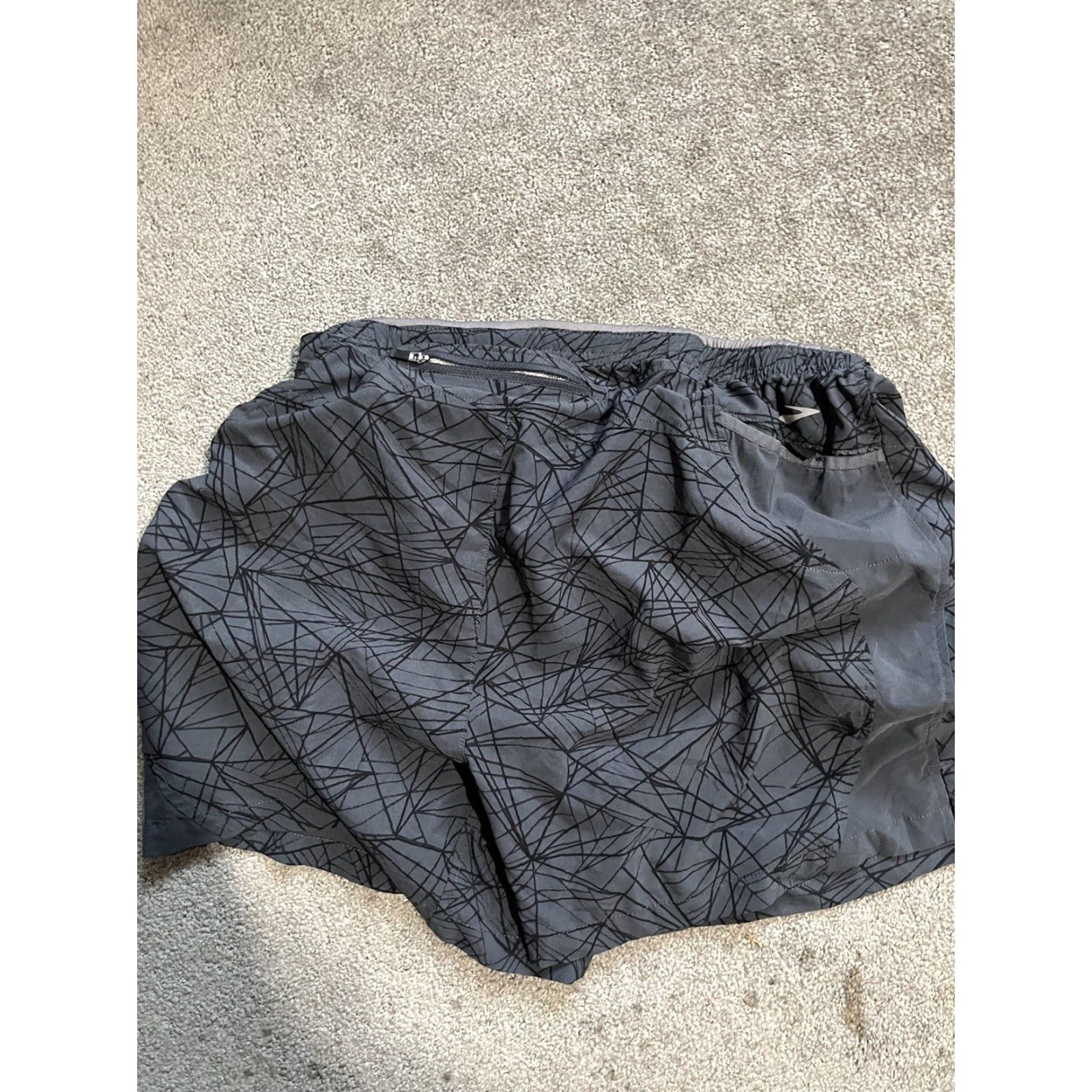 Brooks Brooks Women's Athletic Lined Running Active Shorts Gray Geometric Size M Size 32" / US 10 / IT 46 - 2 Thumbnail