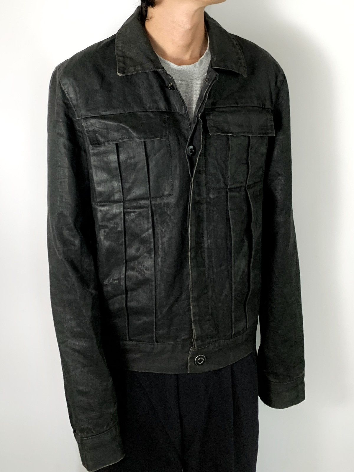 KMRii Black waxed jacket ifsx lgb style PWD Size US L / EU 52-54 / 3 - 18 Thumbnail