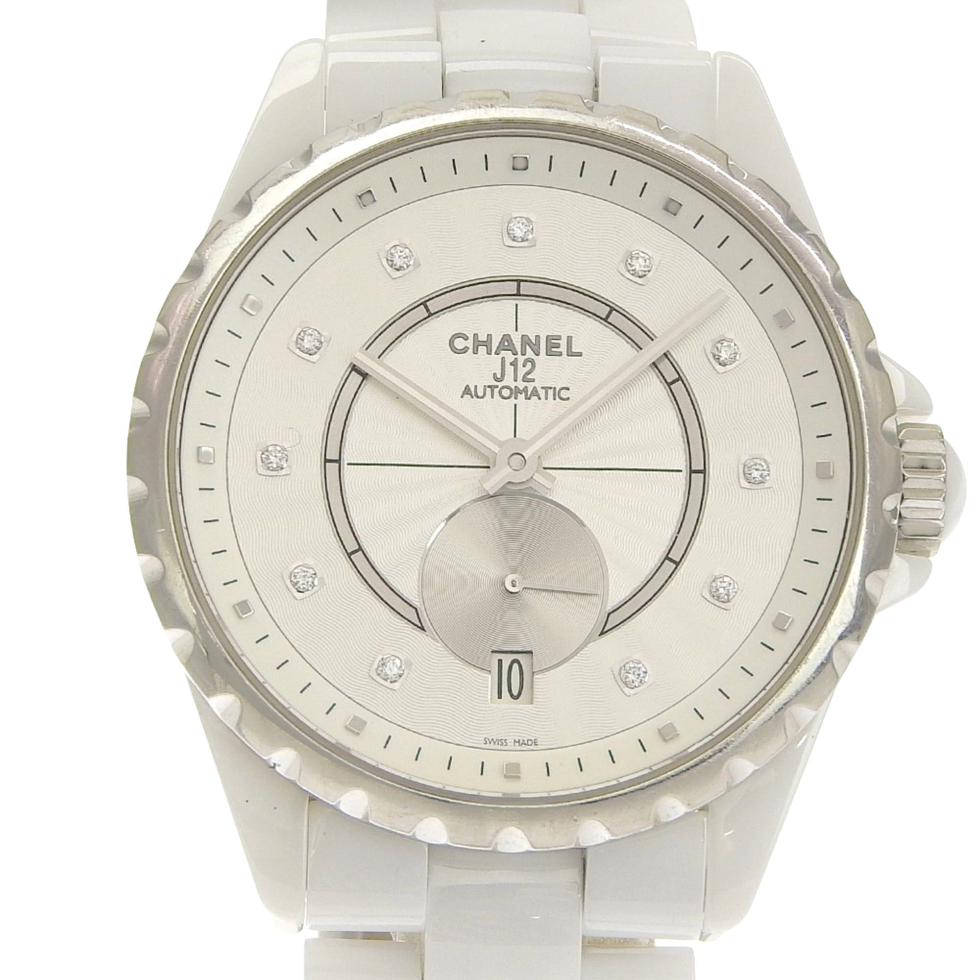 Chanel CHANEL J12 Watch, 11 Diamonds, Cal. 2895-2, H4345, White Ceramic with Automatic, Small Seconds, Dial, J12, Boys Size ONE SIZE - 1 Thumbnail