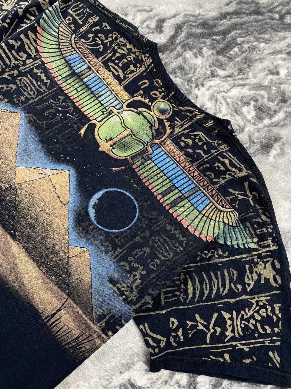 Vintage Vintage 2005 Egypt Skeleton All Over Print Gothic T-Shirt Size US XXL / EU 58 / 5 - 10 Thumbnail